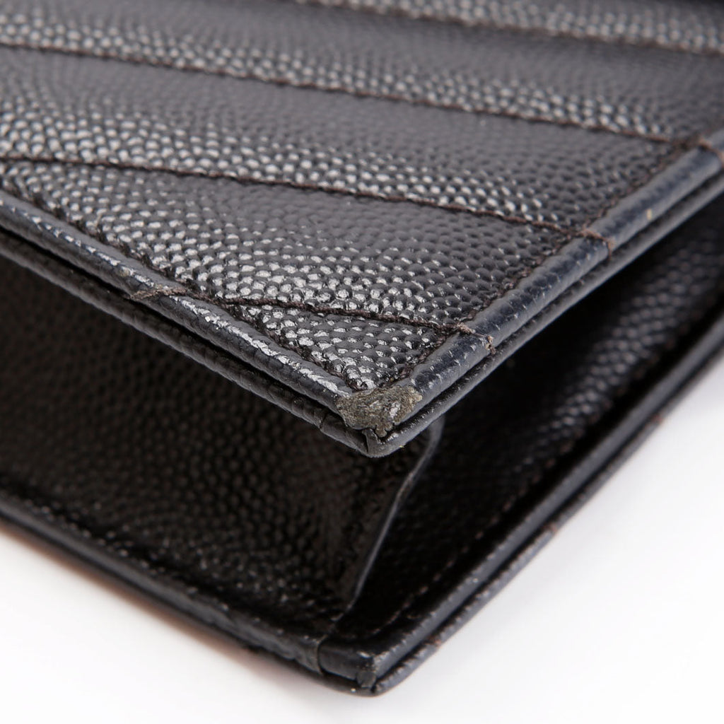 SAINT LAURENT Envelope Chain Wallet 393953 Black