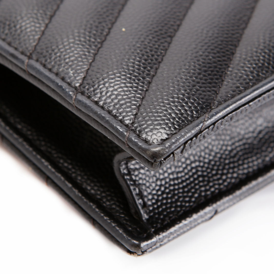 SAINT LAURENT Envelope Chain Wallet 393953 Black