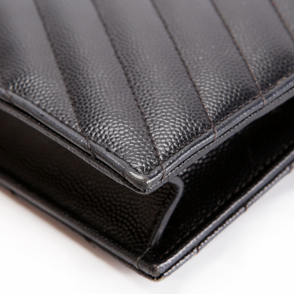 SAINT LAURENT Envelope Chain Wallet 393953 Black