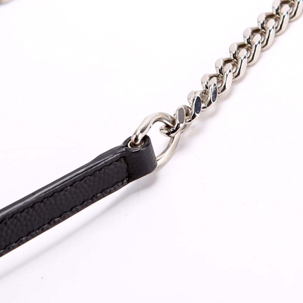 SAINT LAURENT Envelope Chain Wallet 393953 Black