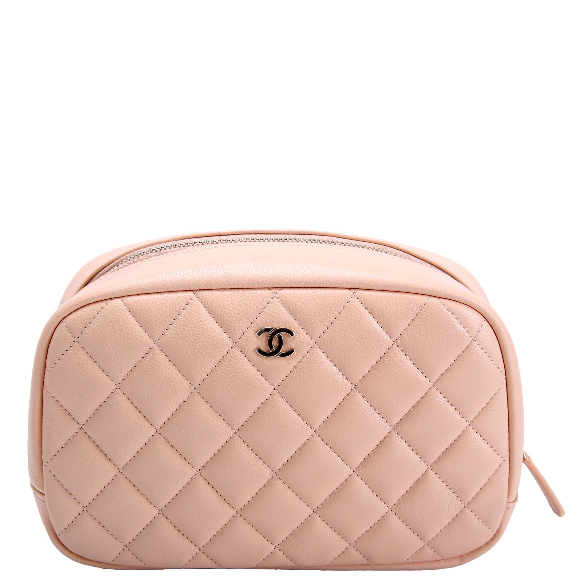 Quilted CC Curvy Cosmetic Case Medium Caviar RFID