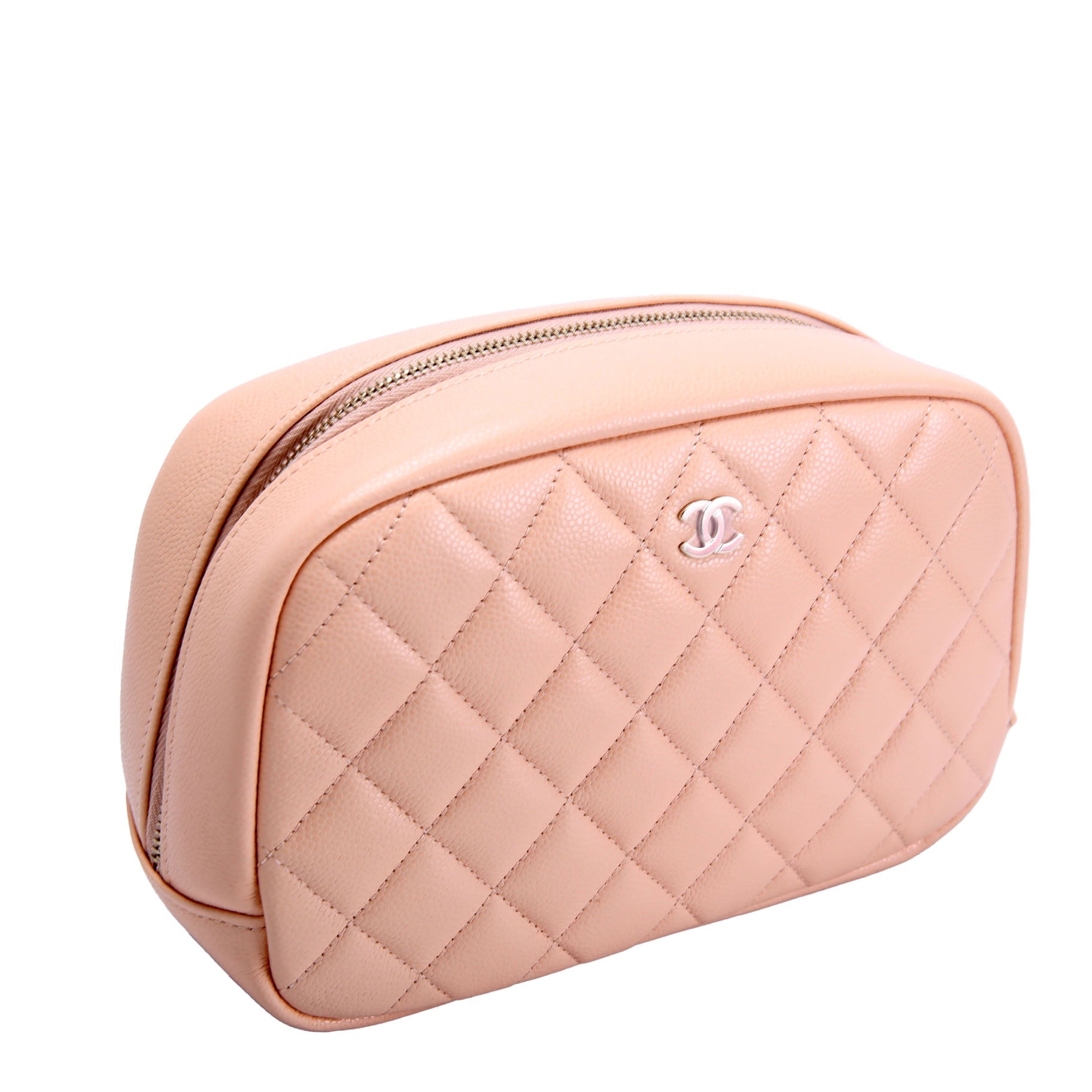 Quilted CC Curvy Cosmetic Case Medium Caviar RFID