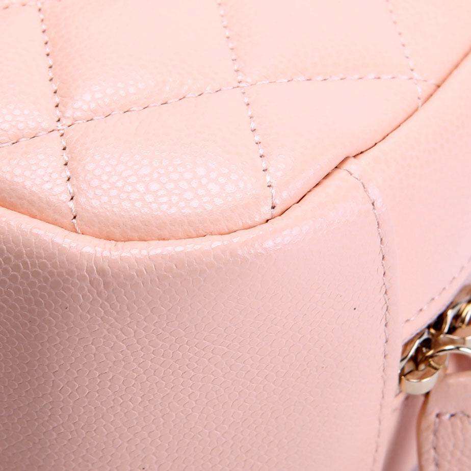 Quilted CC Curvy Cosmetic Case Medium Caviar RFID