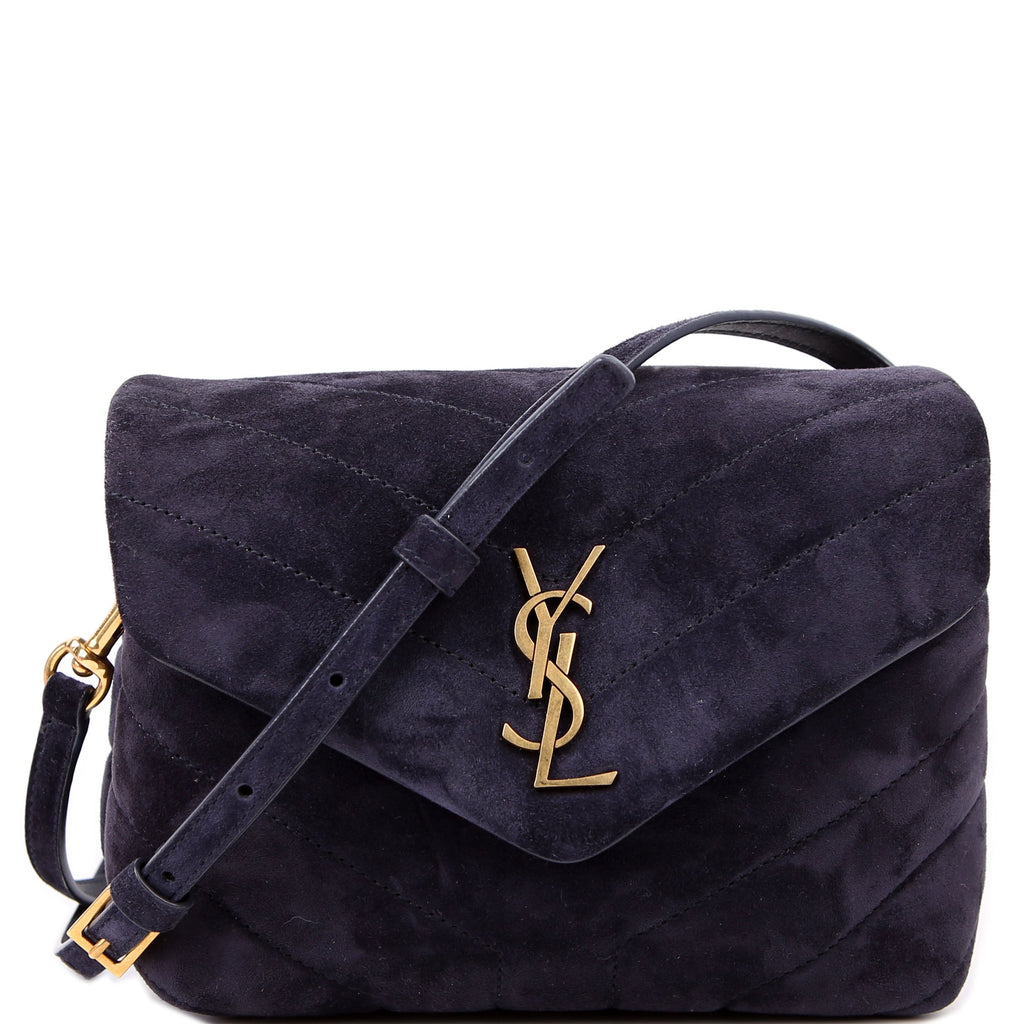 SAINT LAURENT Loulou Suede Satchel Toy Crossbody 678401 Nacy