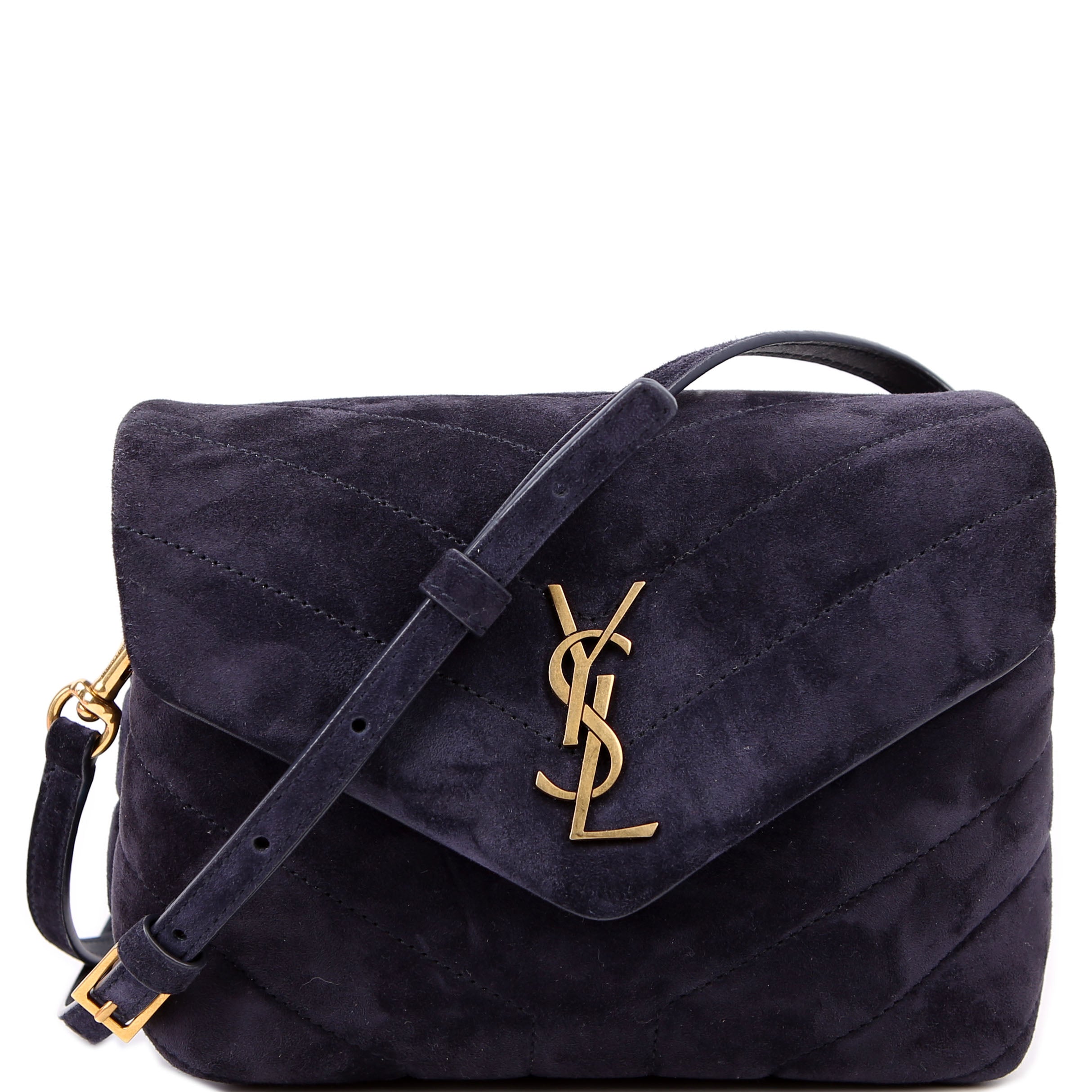 SAINT LAURENT Loulou Suede Satchel Toy Crossbody 678401 Nacy