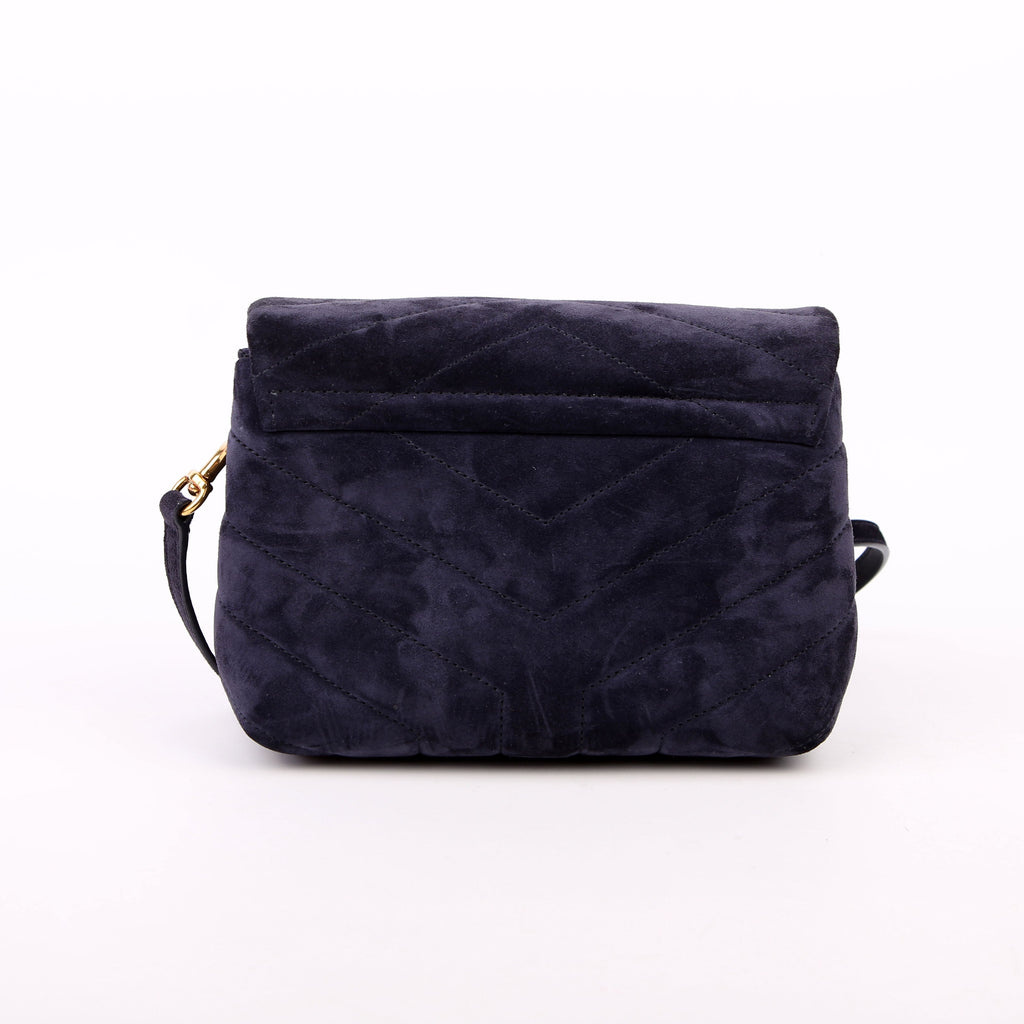 SAINT LAURENT Loulou Suede Satchel Toy Crossbody 678401 Nacy