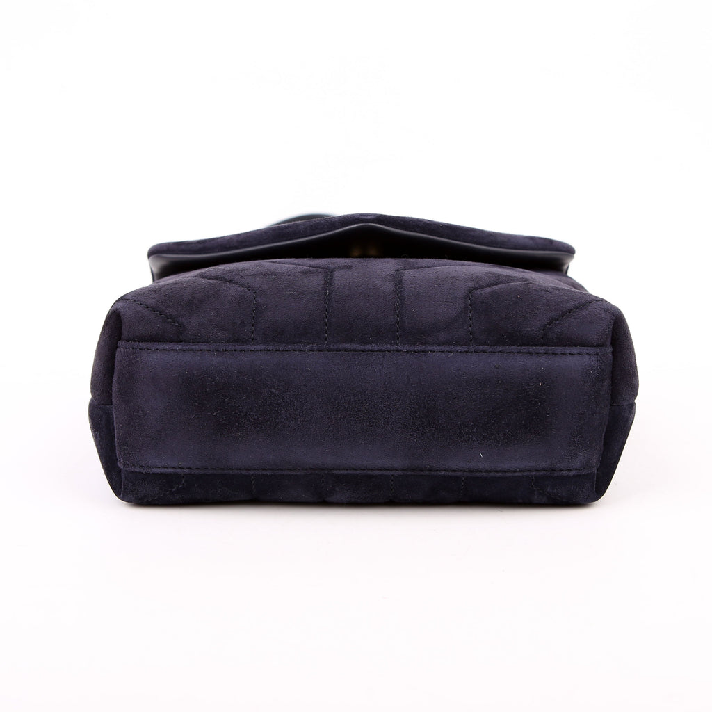 SAINT LAURENT Loulou Suede Satchel Toy Crossbody 678401 Nacy