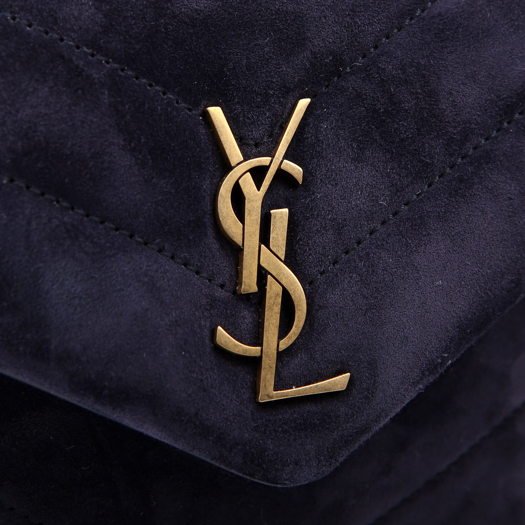 SAINT LAURENT Loulou Suede Satchel Toy Crossbody 678401 Nacy