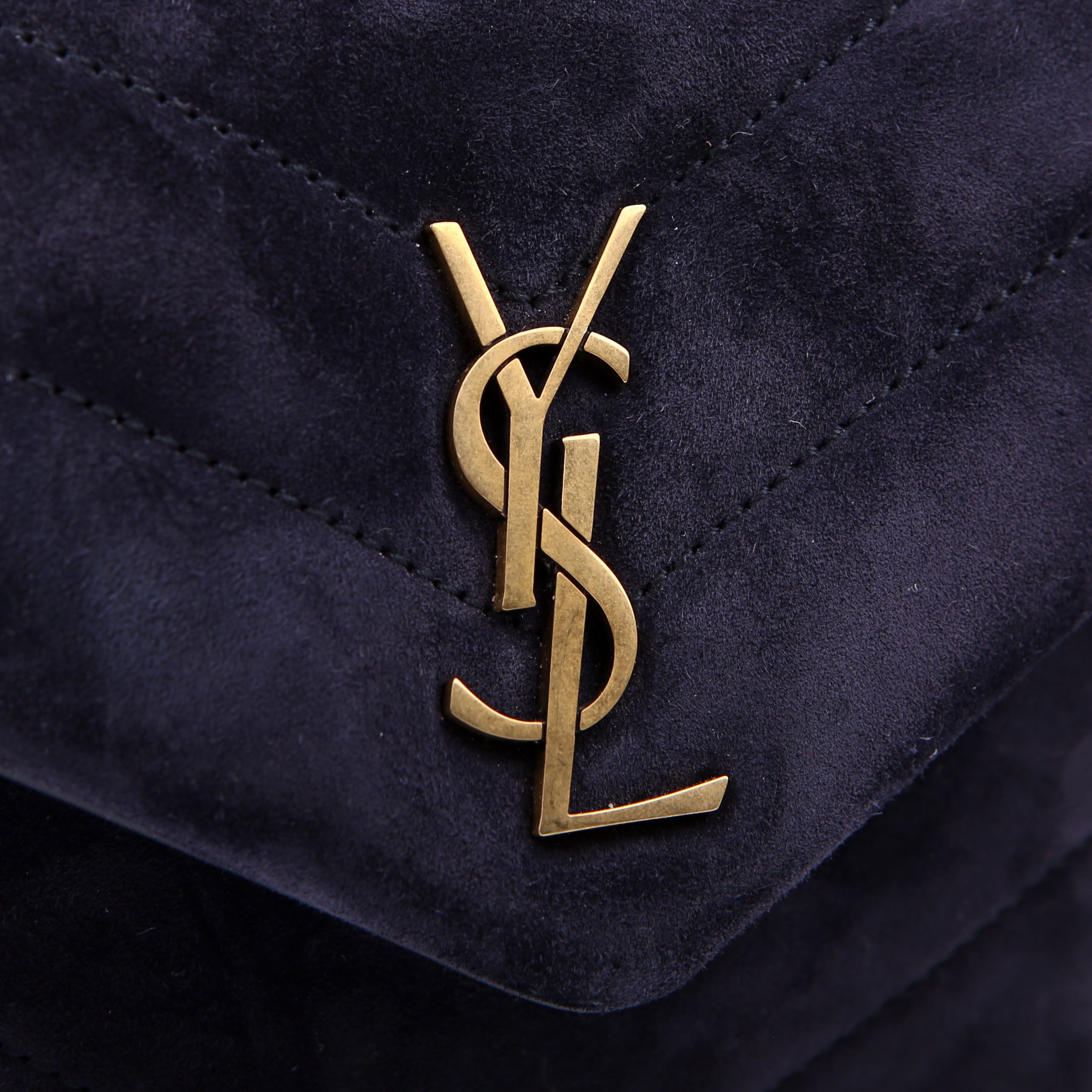 SAINT LAURENT Loulou Suede Satchel Toy Crossbody 678401 Nacy
