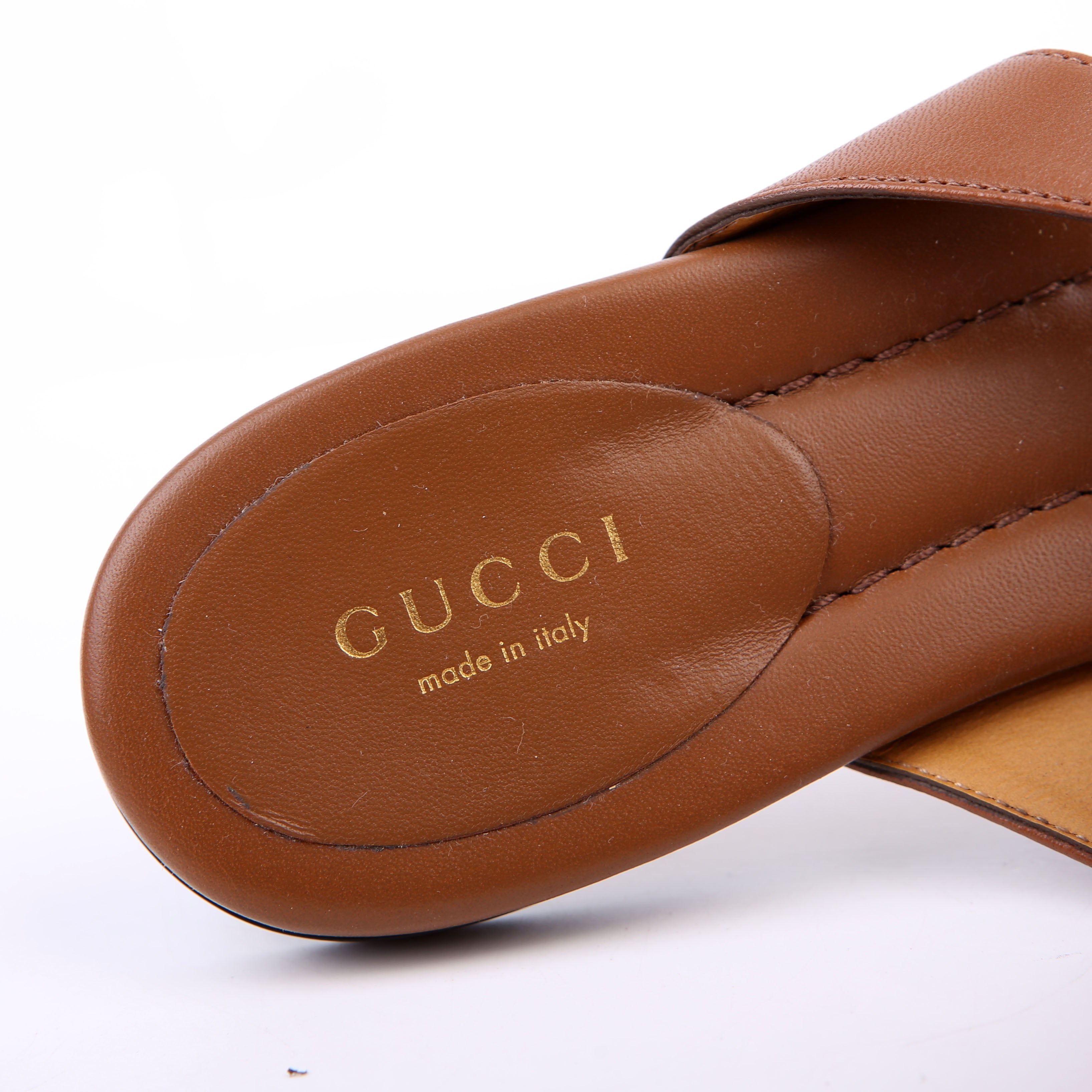 Gucci Marmont T-Strap Slingback Sandals Size 38.5 Brown