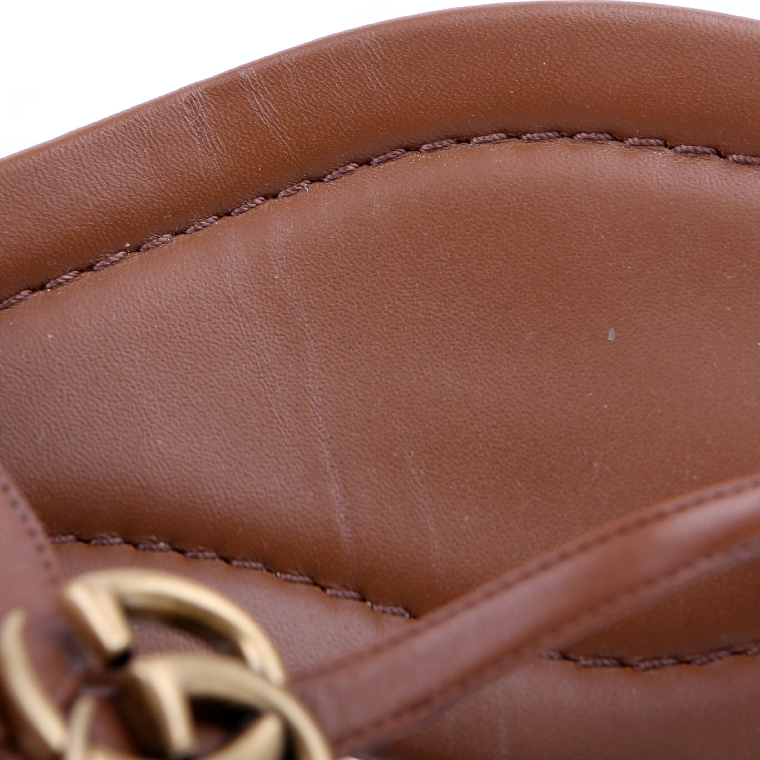 Gucci Marmont T-Strap Slingback Sandals Size 38.5 Brown