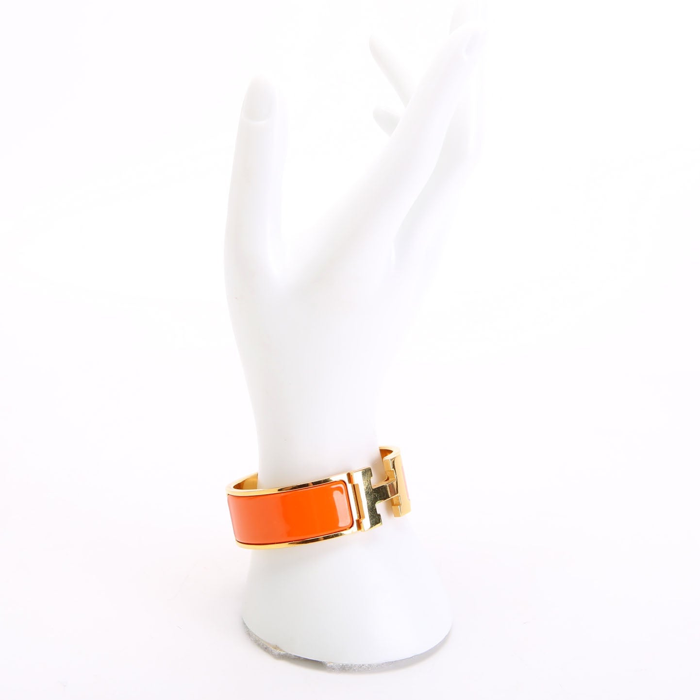 Hermes Clic Clac Wide GM Bracelet Gold/Orange