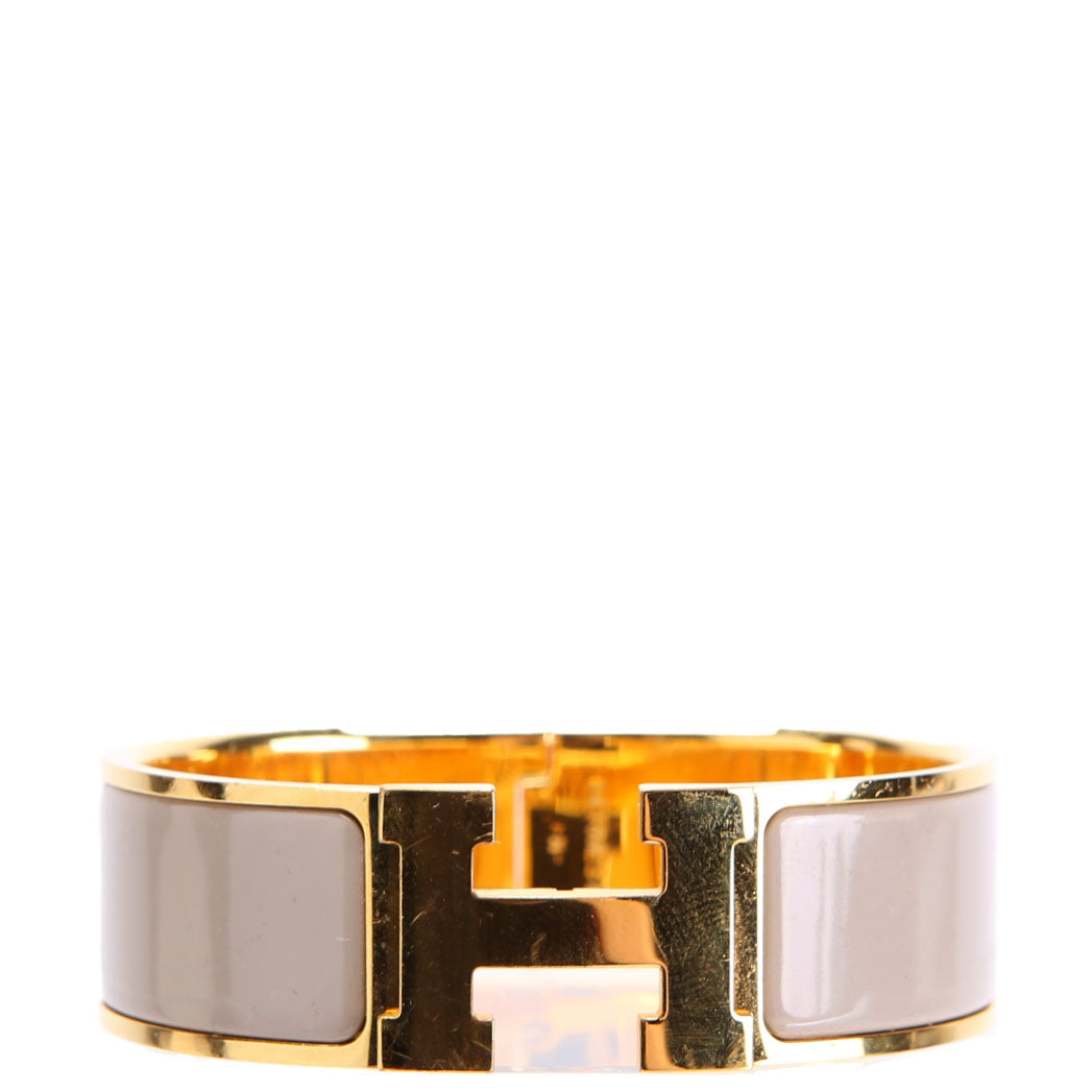 Clic Clac Wide GM Bracelet Gold/Taupe