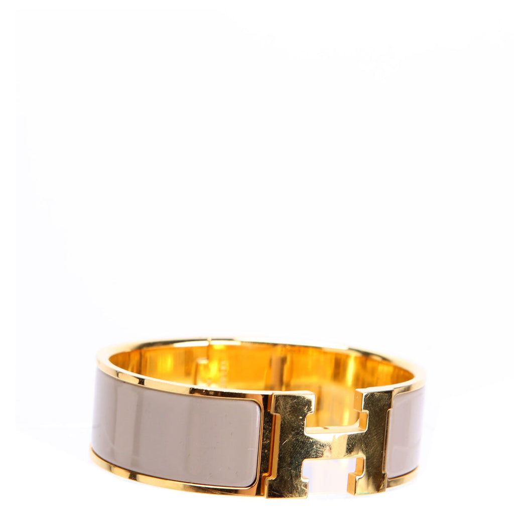 Clic Clac Wide GM Bracelet Gold/Taupe