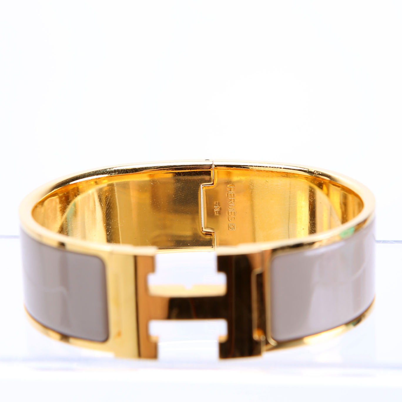 Clic Clac Wide GM Bracelet Gold/Taupe