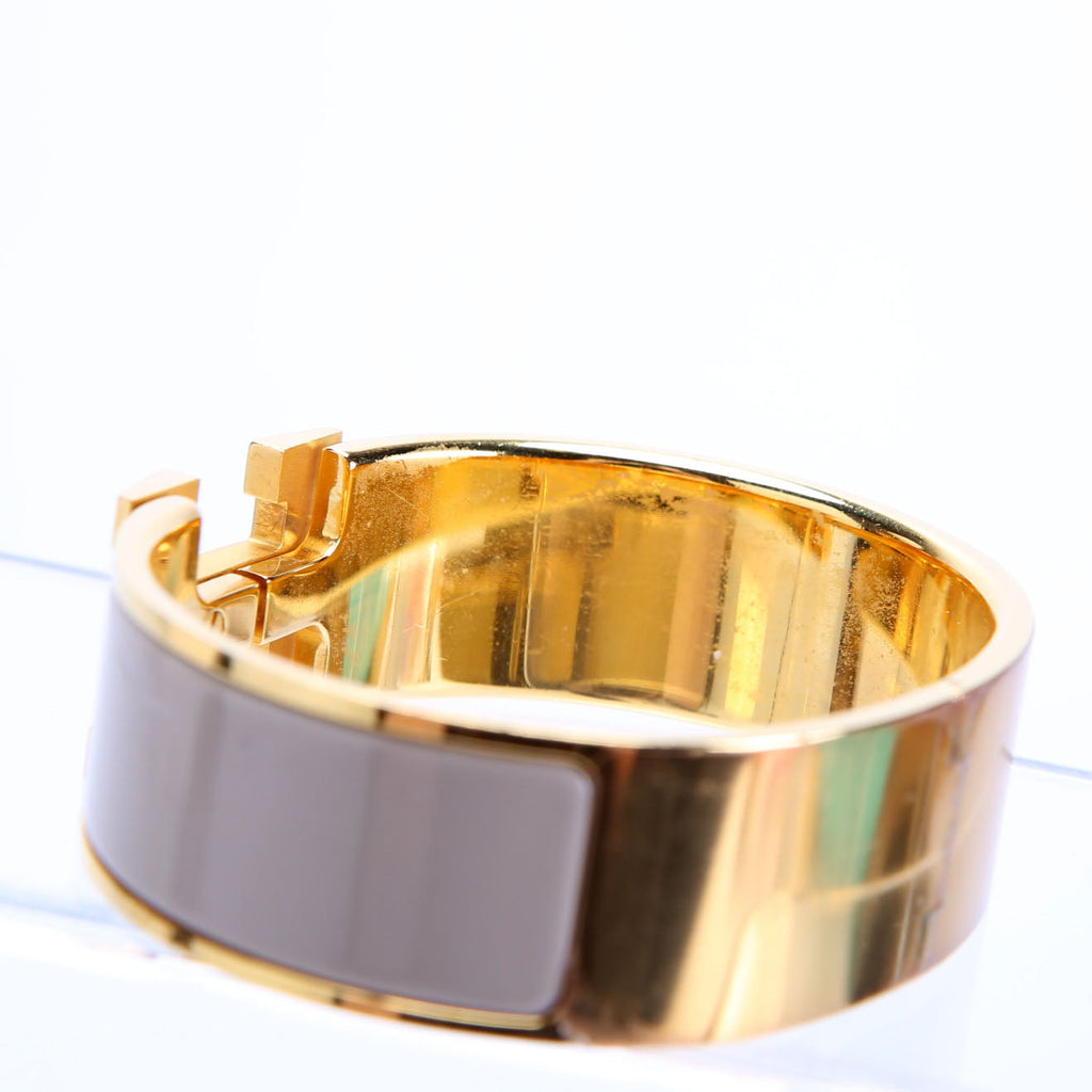 Clic Clac Wide GM Bracelet Gold/Taupe