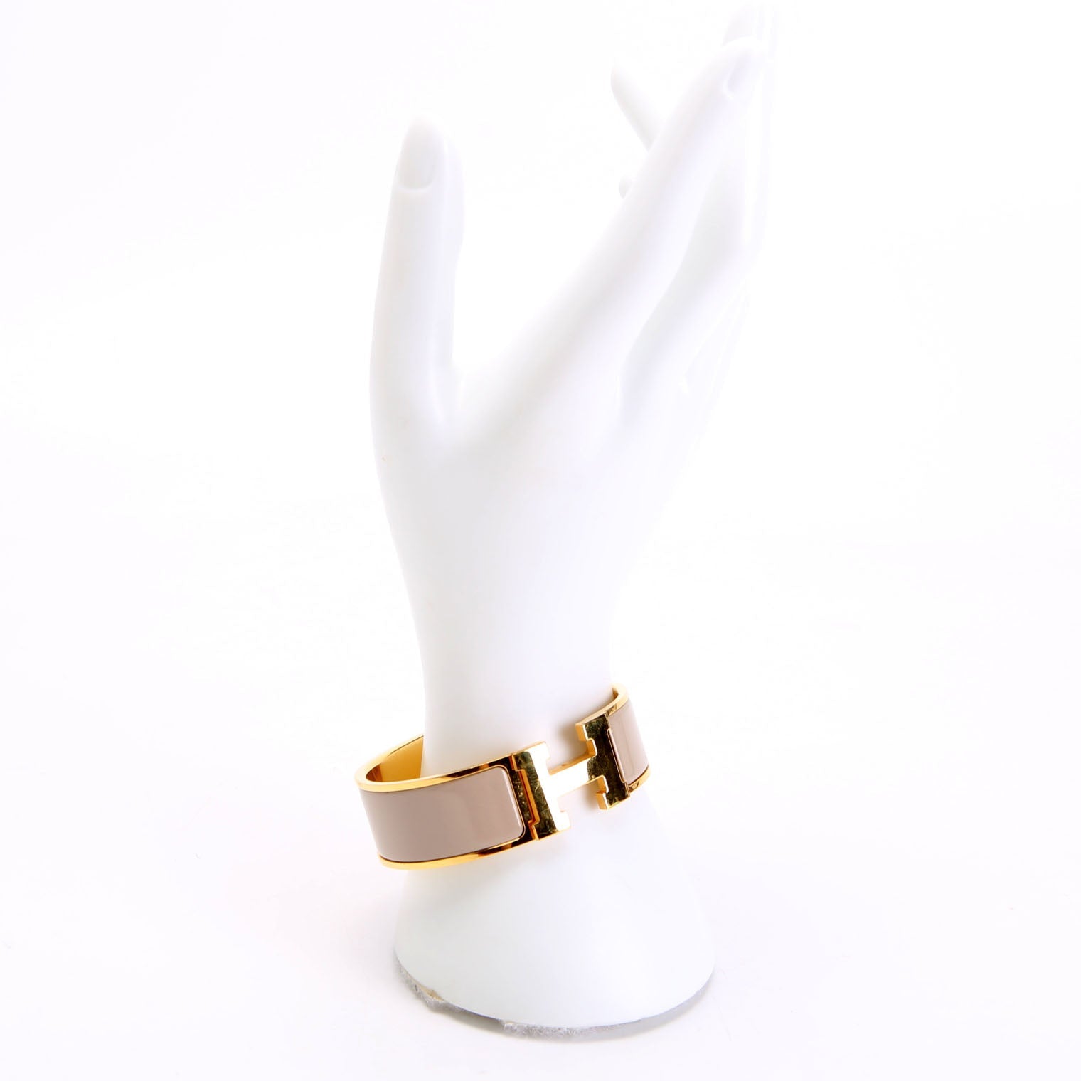 Clic Clac Wide GM Bracelet Gold/Taupe