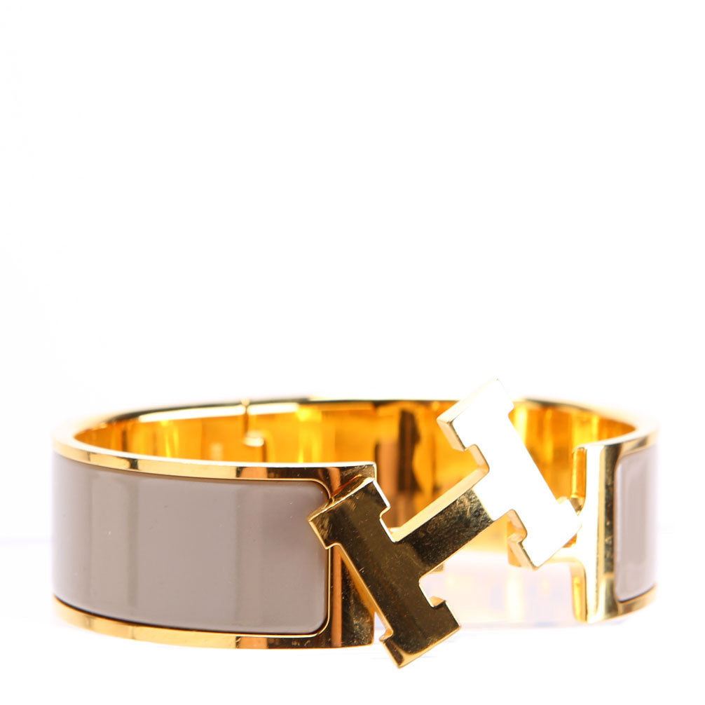 Clic Clac Wide GM Bracelet Gold/Taupe