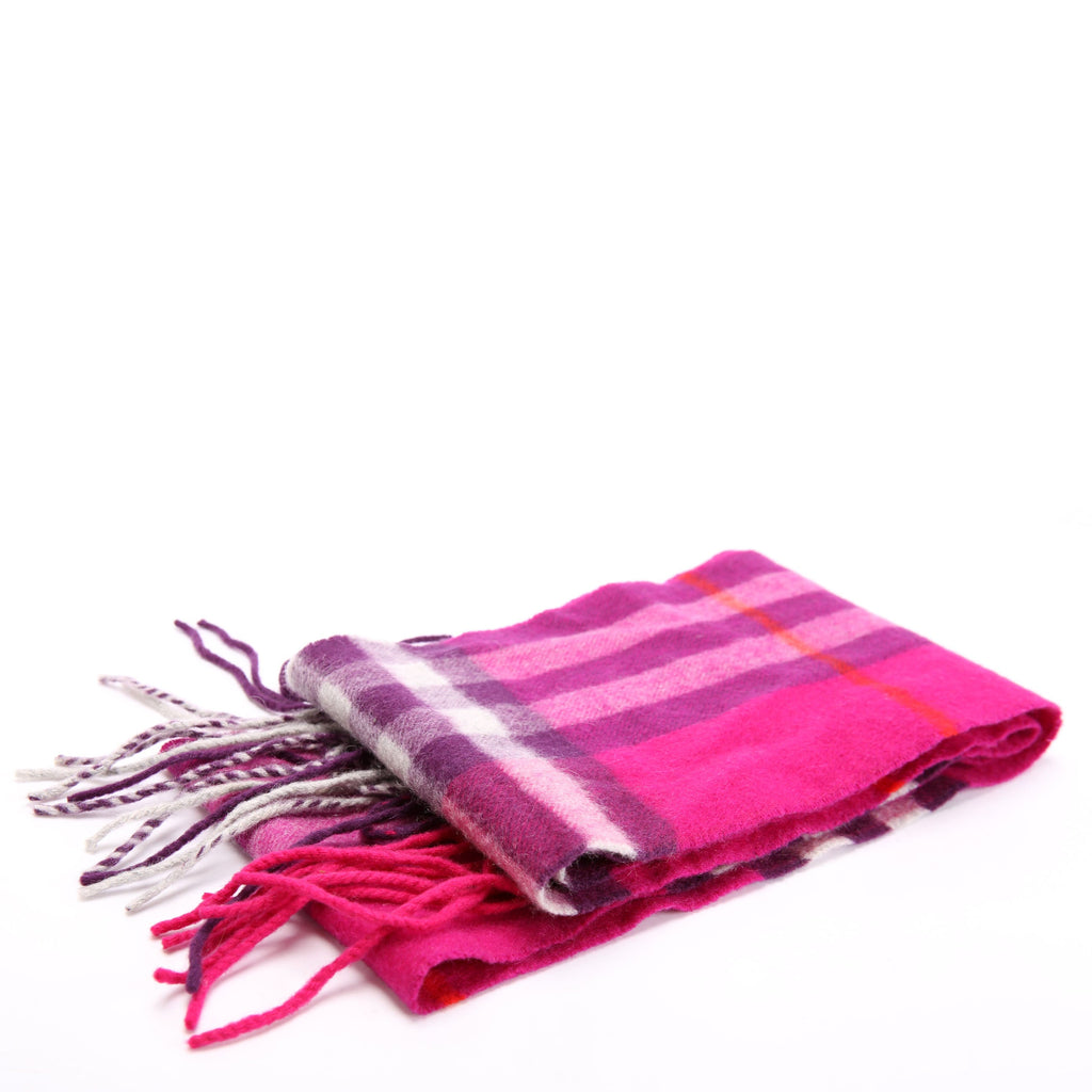 Nova Check Cashmere Scarf Purple