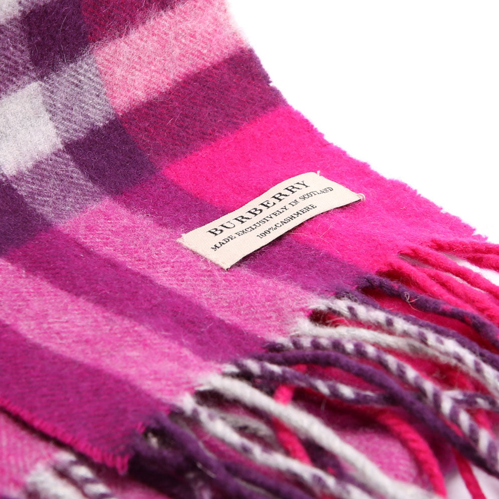 Nova Check Cashmere Scarf Purple