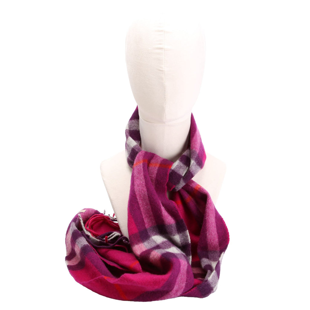 Nova Check Cashmere Scarf Purple