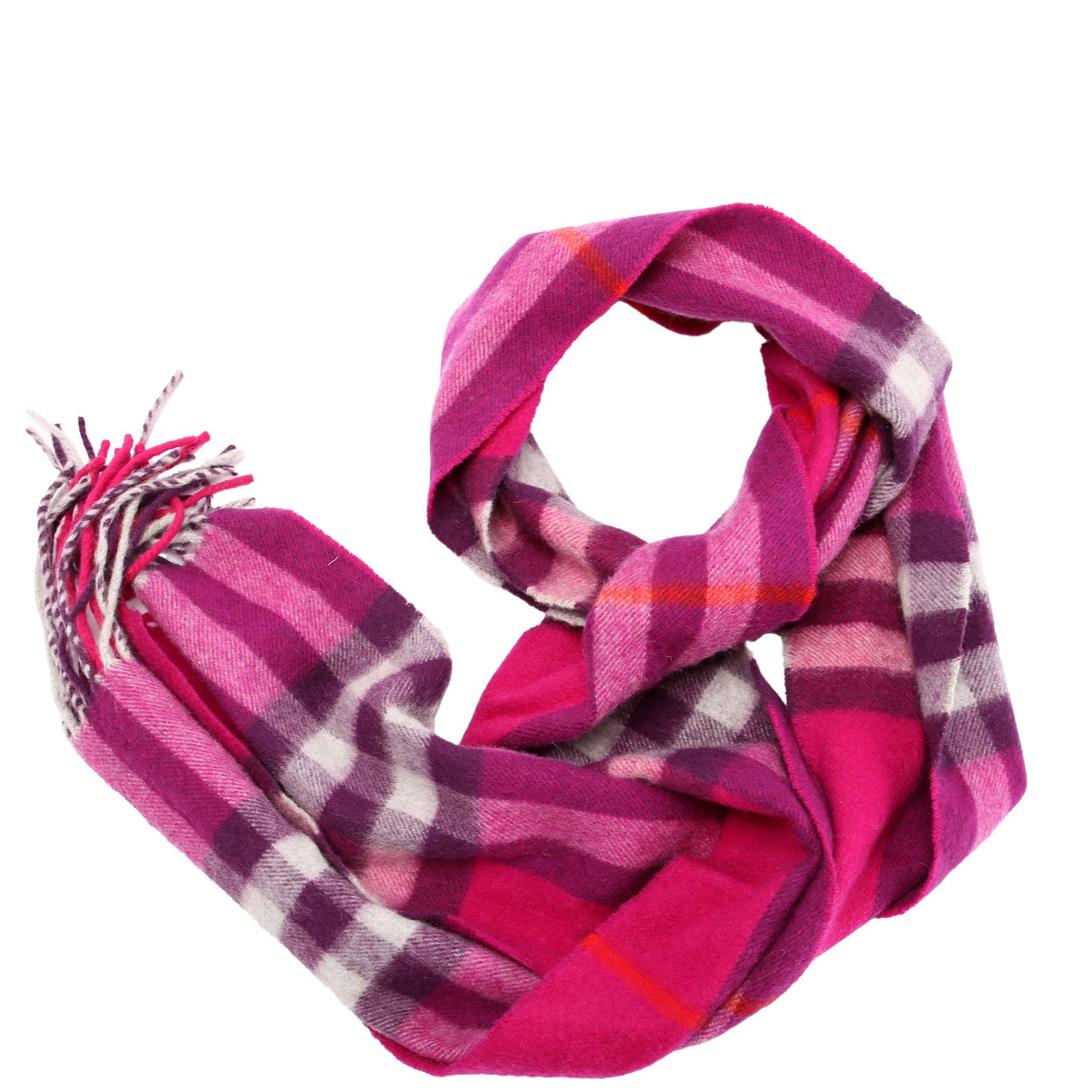 Nova Check Cashmere Scarf Purple