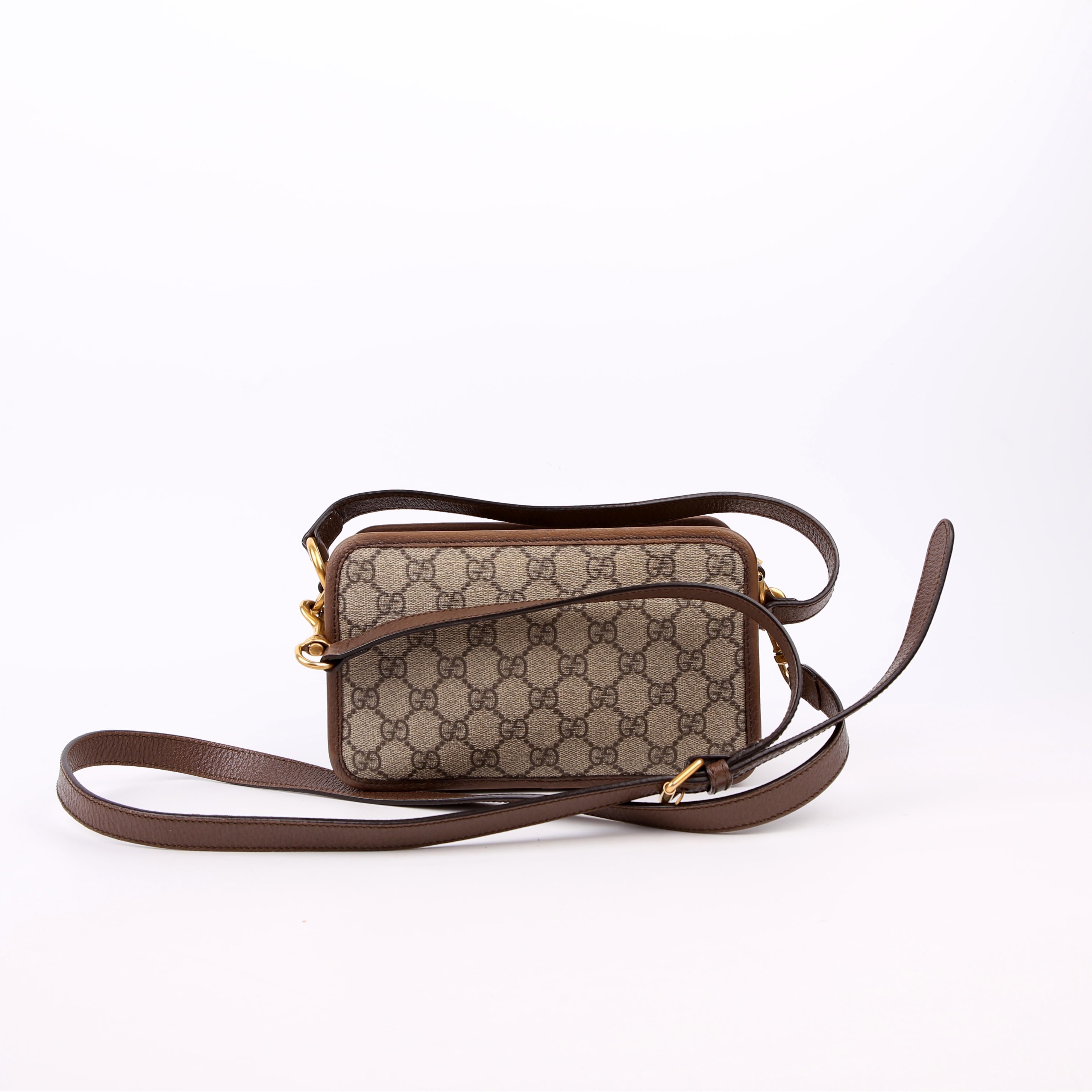 598130 Ophidia Top Handle Camera Bag Brown