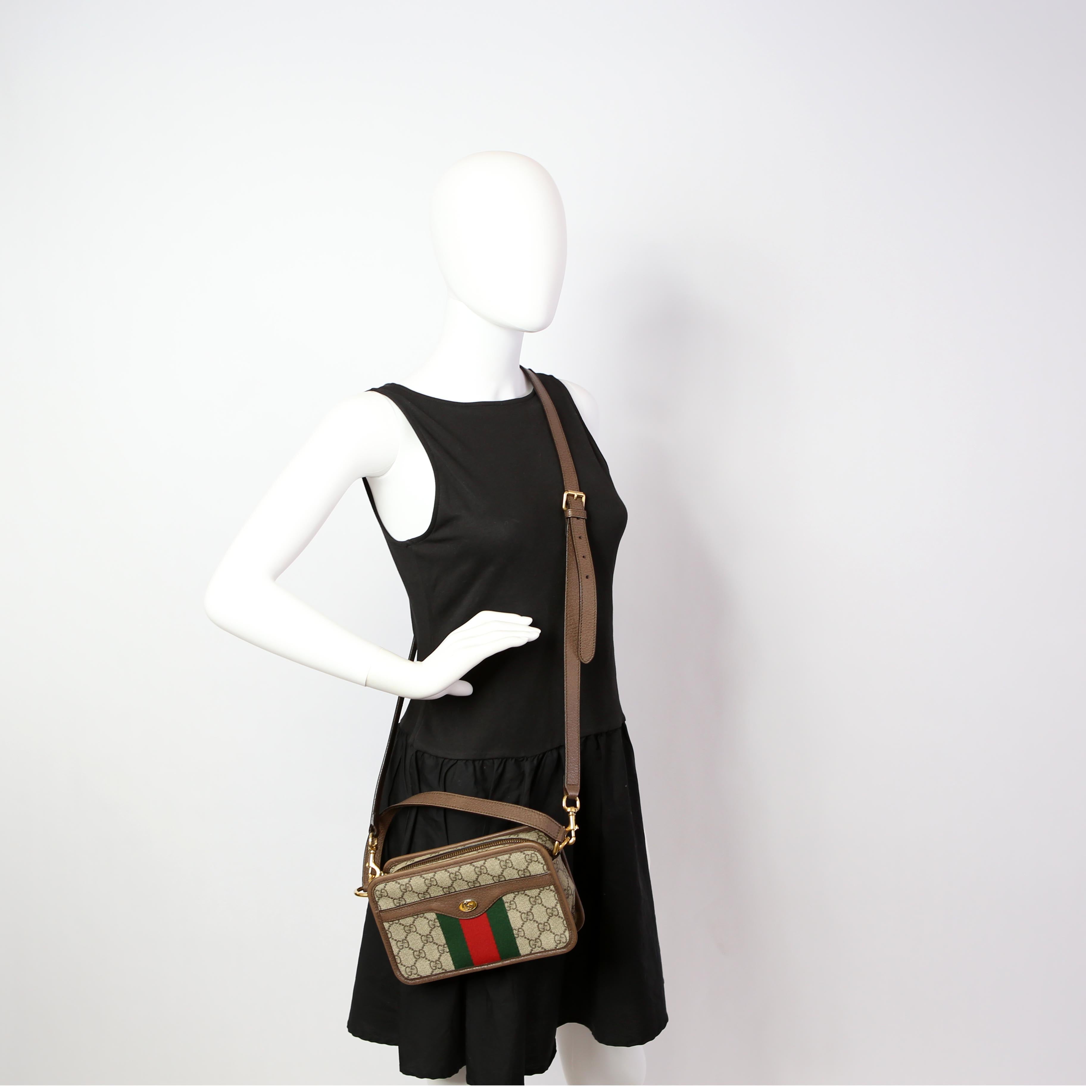598130 Ophidia Top Handle Camera Bag Brown