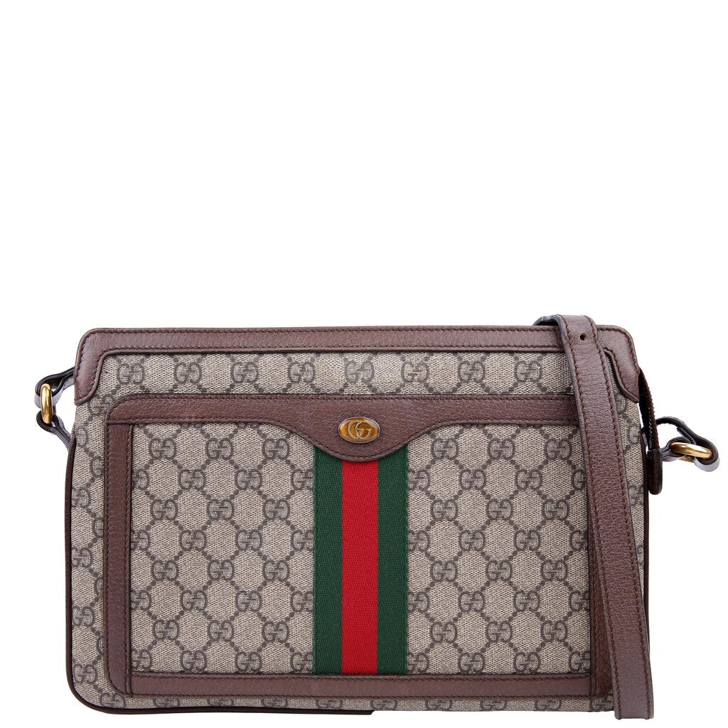 Gucci 523354 GG Supreme Ophidia Medium Shoulder Bag Brown