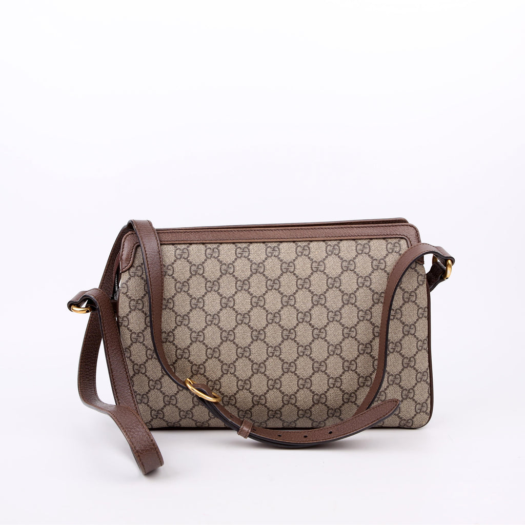 Gucci 523354 GG Supreme Ophidia Medium Shoulder Bag Brown