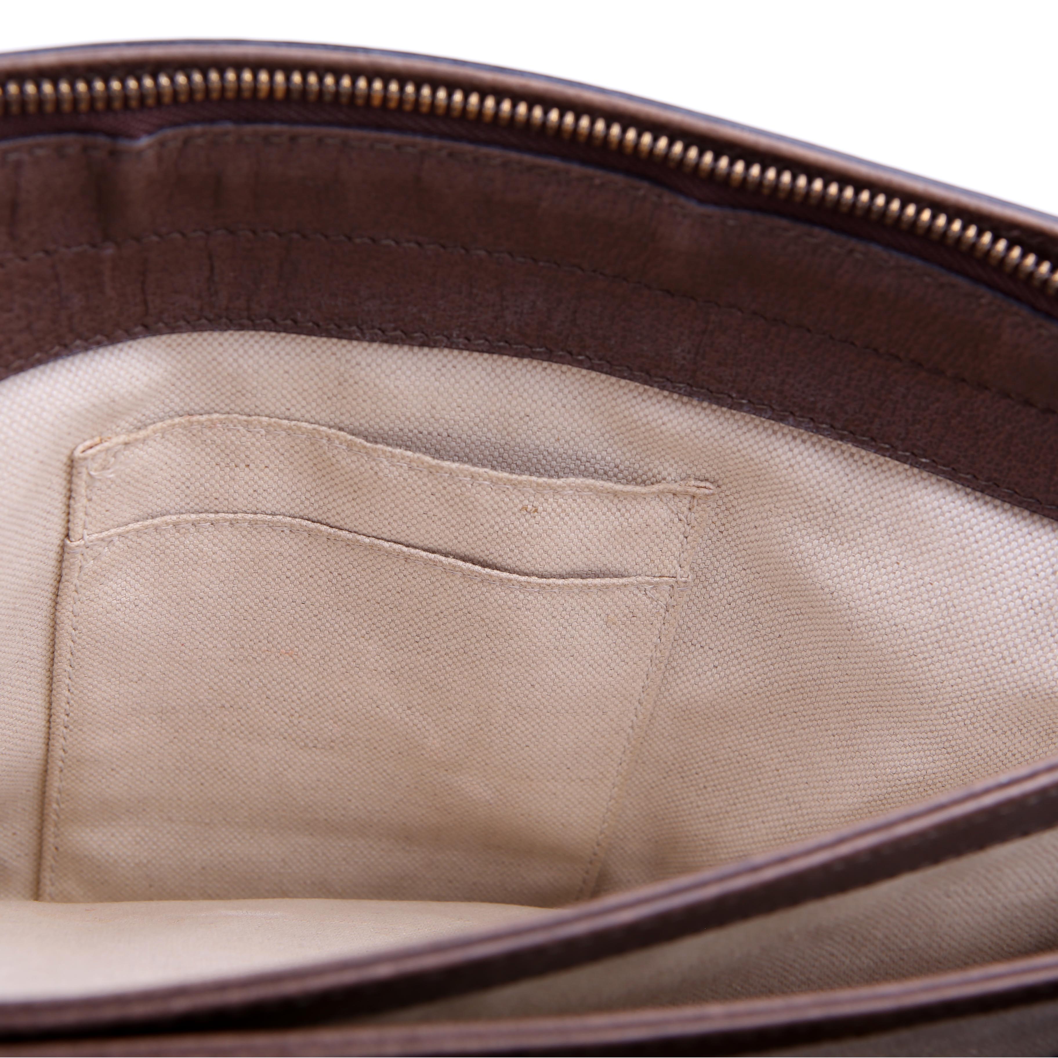 Gucci 523354 GG Supreme Ophidia Medium Shoulder Bag Brown
