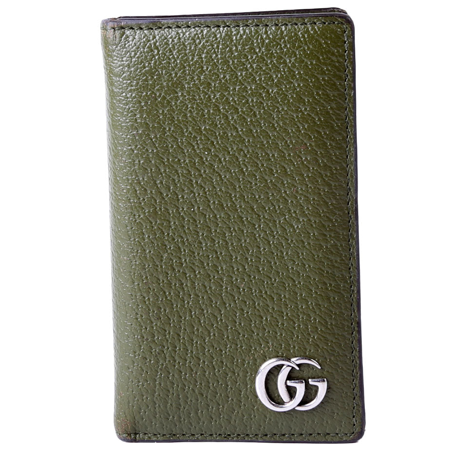Gucci 734944 GG Marmont Card Case Leather Green