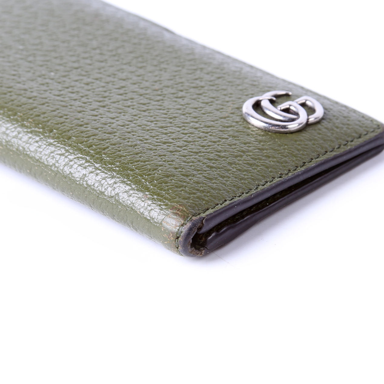 Gucci 734944 GG Marmont Card Case Leather Green