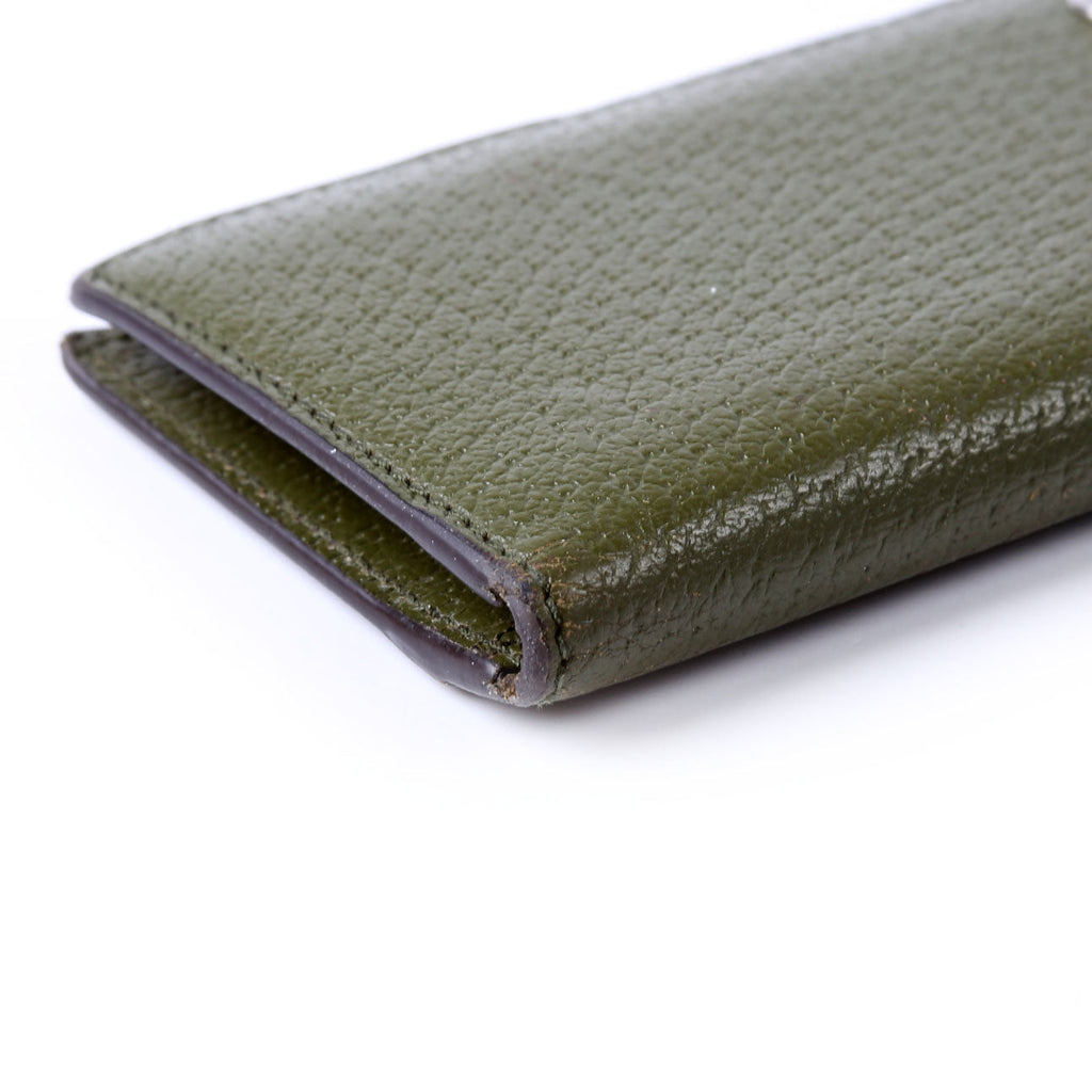 Gucci 734944 GG Marmont Card Case Leather Green