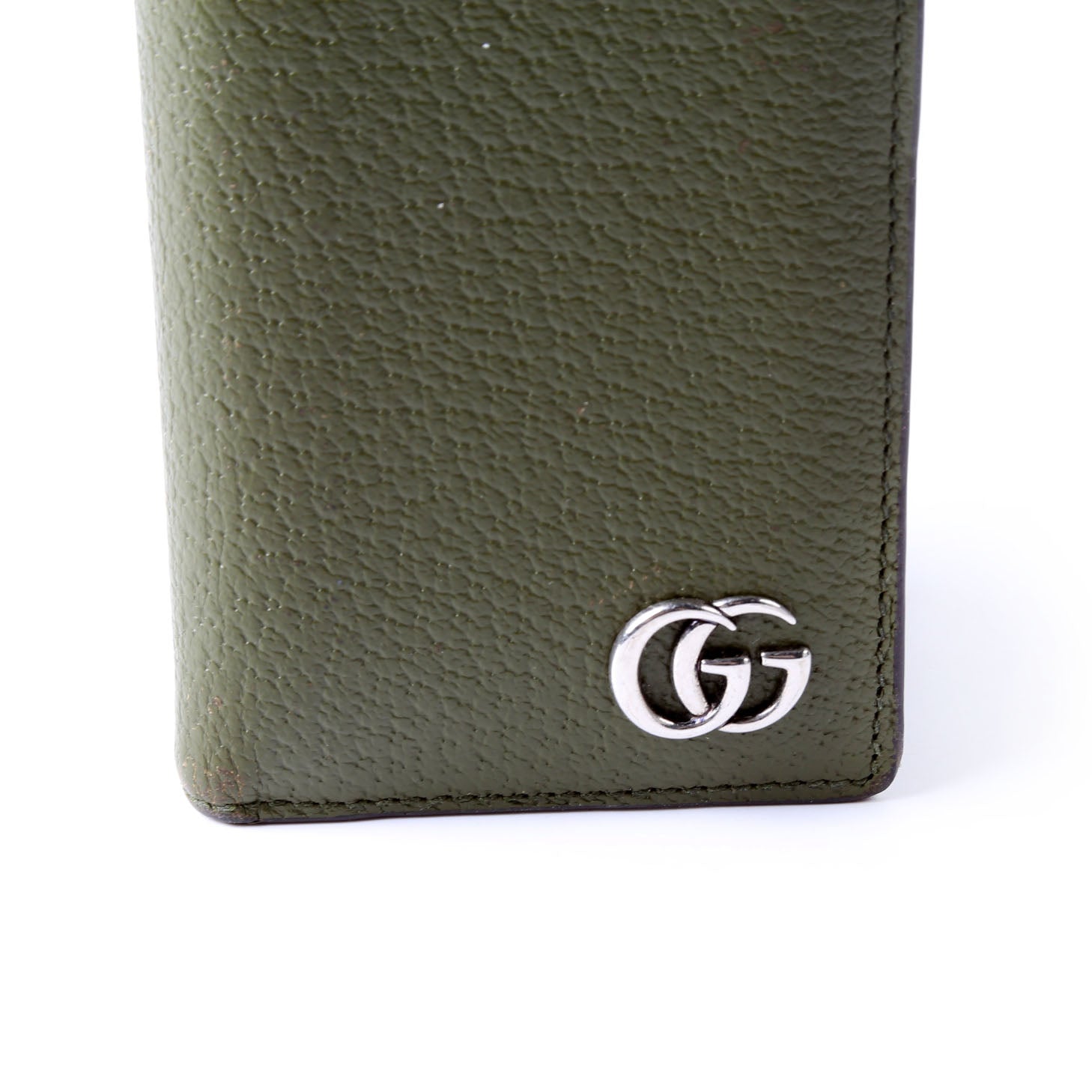 Gucci 734944 GG Marmont Card Case Leather Green
