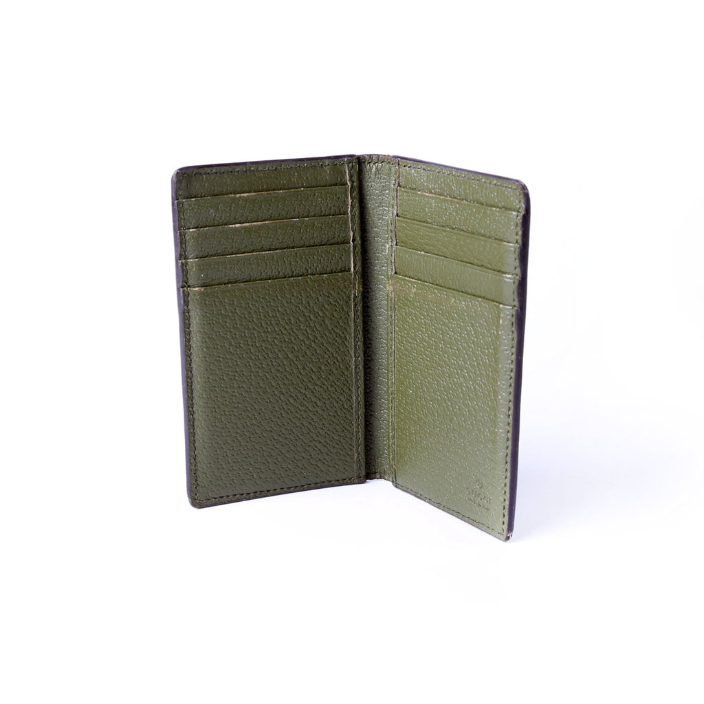 Gucci 734944 GG Marmont Card Case Leather Green