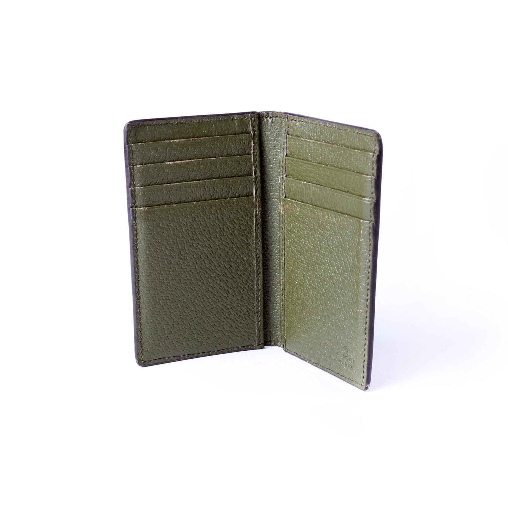 Gucci 734944 GG Marmont Card Case Leather Green