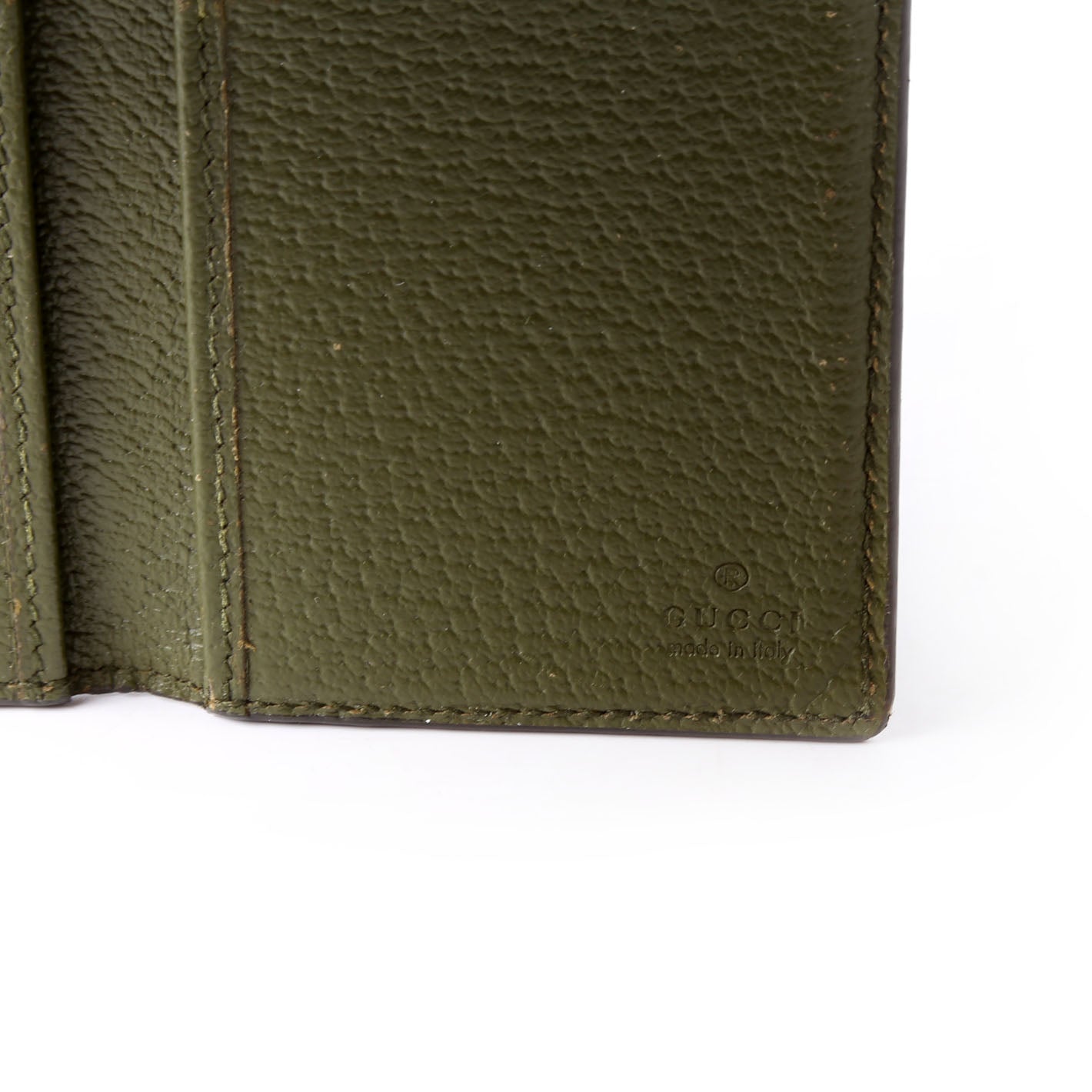 Gucci 734944 GG Marmont Card Case Leather Green