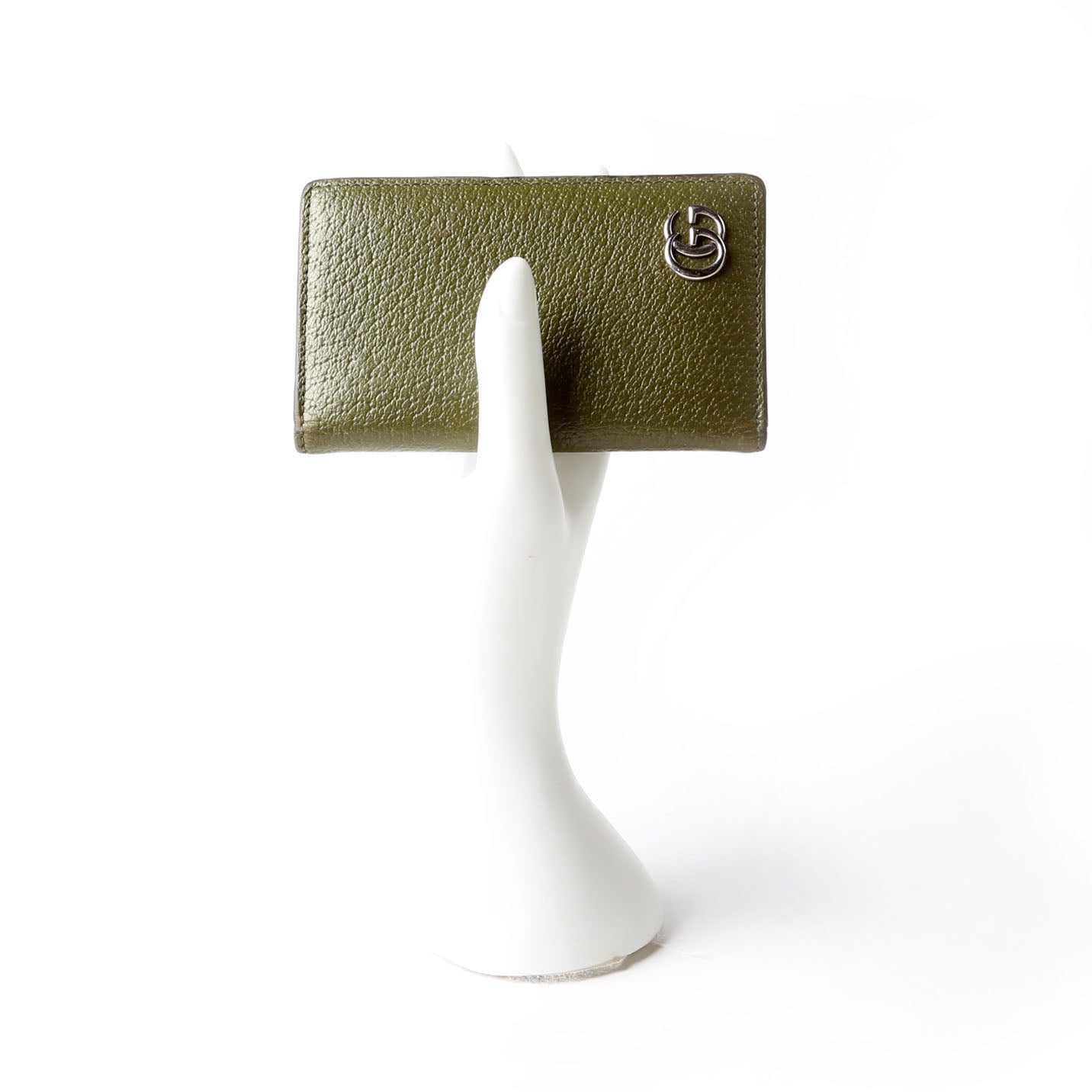Gucci 734944 GG Marmont Card Case Leather Green