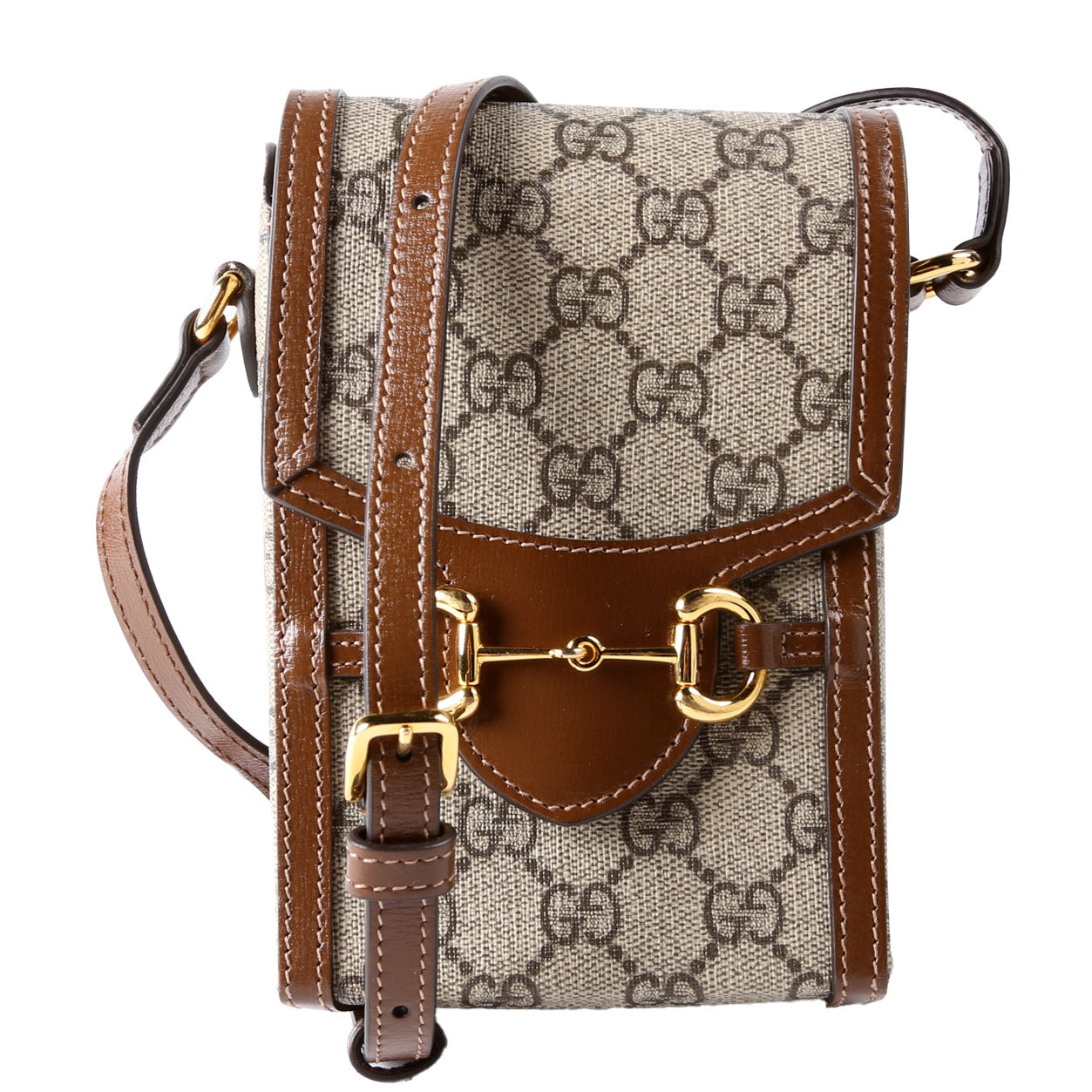 Gucci 625615 Horsebit 1955 GG Supreme Mini Bag Brown