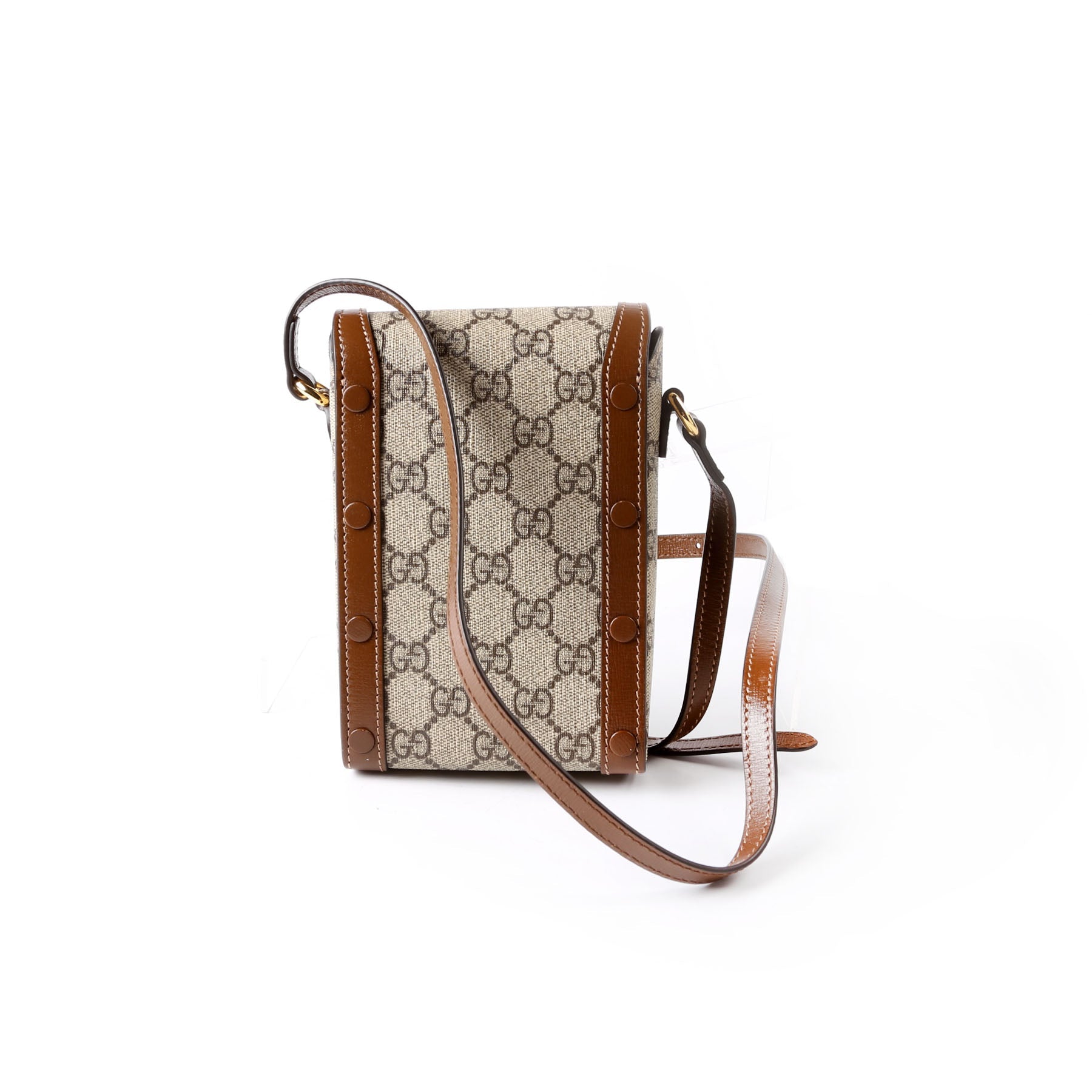 Gucci 625615 Horsebit 1955 GG Supreme Mini Bag Brown