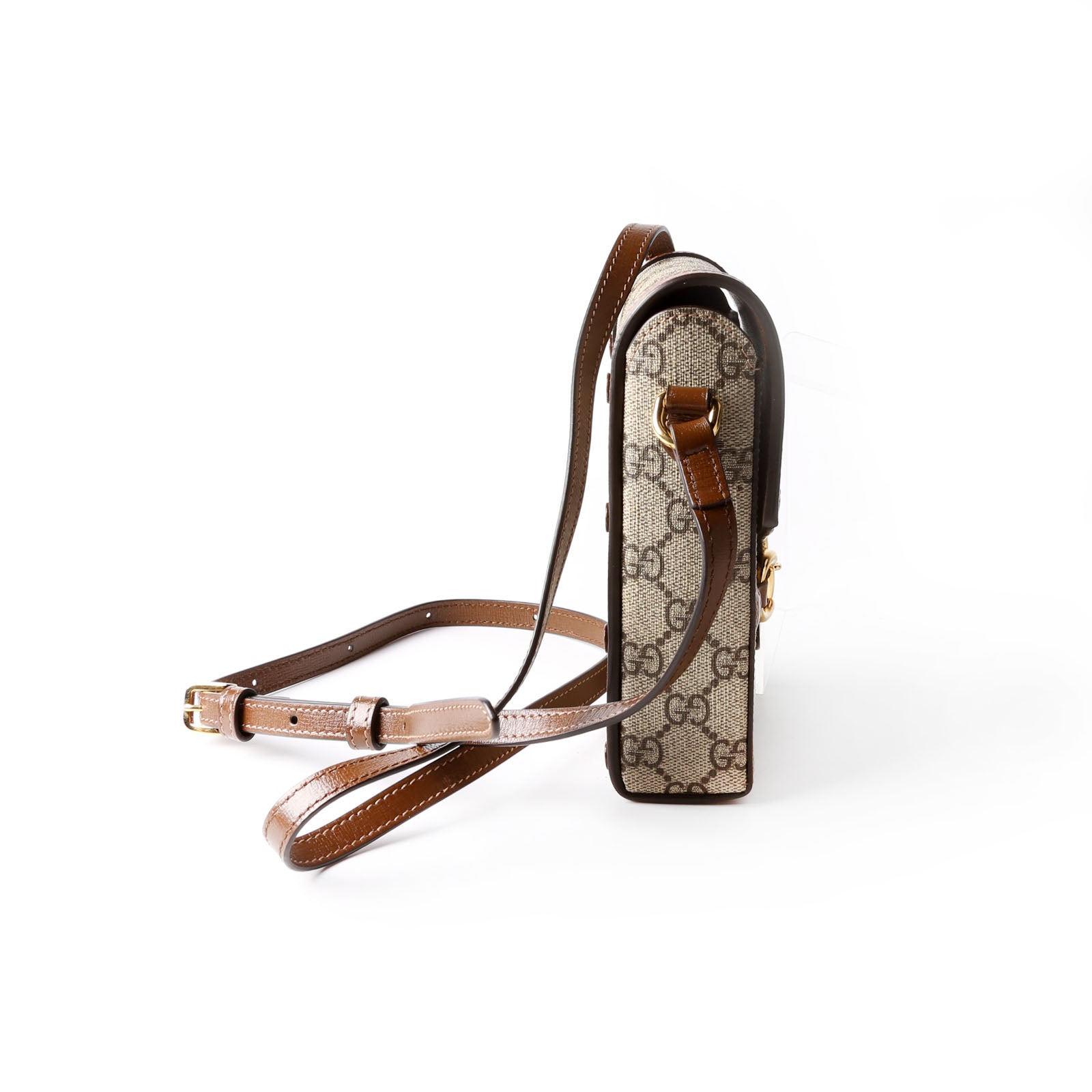 Gucci 625615 Horsebit 1955 GG Supreme Mini Bag Brown