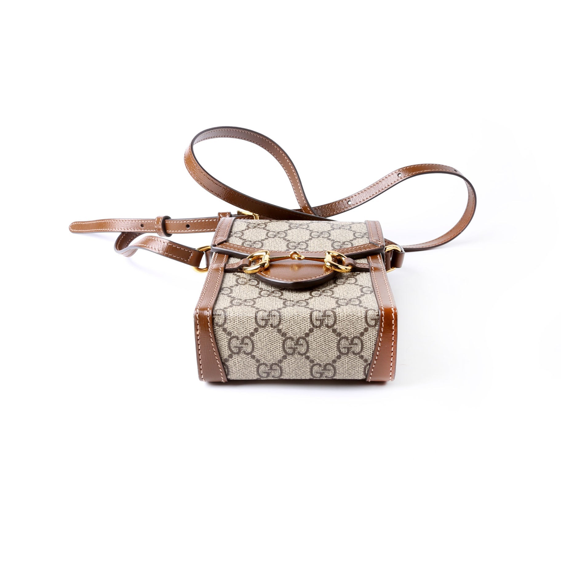 Gucci 625615 Horsebit 1955 GG Supreme Mini Bag Brown