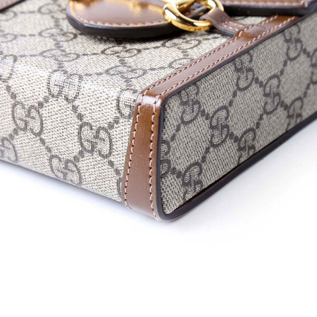 Gucci 625615 Horsebit 1955 GG Supreme Mini Bag Brown