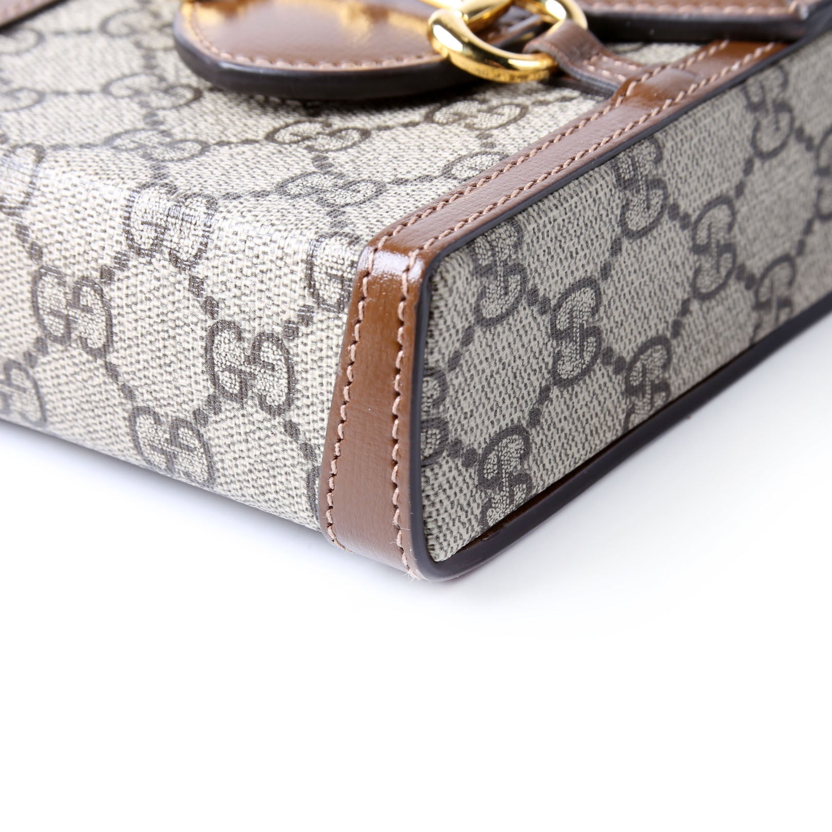Gucci 625615 Horsebit 1955 GG Supreme Mini Bag Brown
