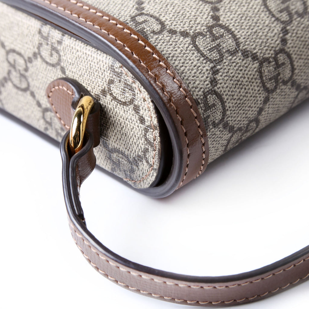 Gucci 625615 Horsebit 1955 GG Supreme Mini Bag Brown