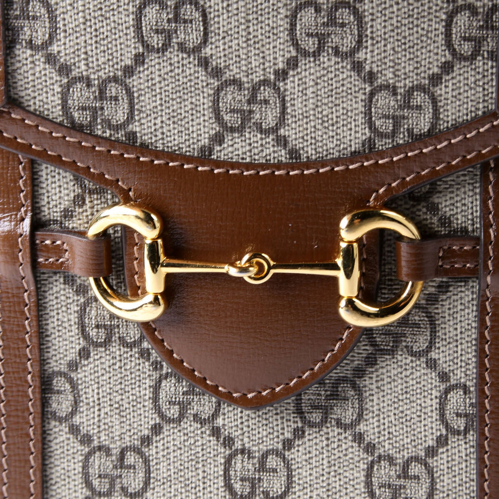 Gucci 625615 Horsebit 1955 GG Supreme Mini Bag Brown