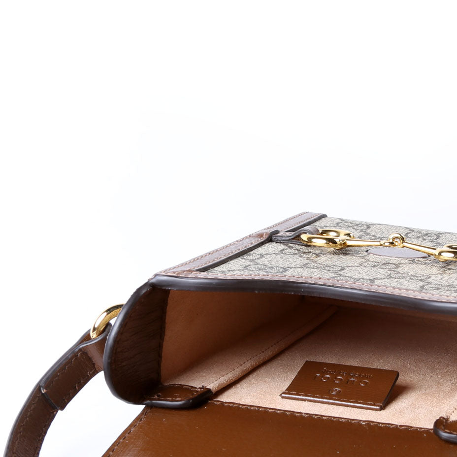 Gucci 625615 Horsebit 1955 GG Supreme Mini Bag Brown