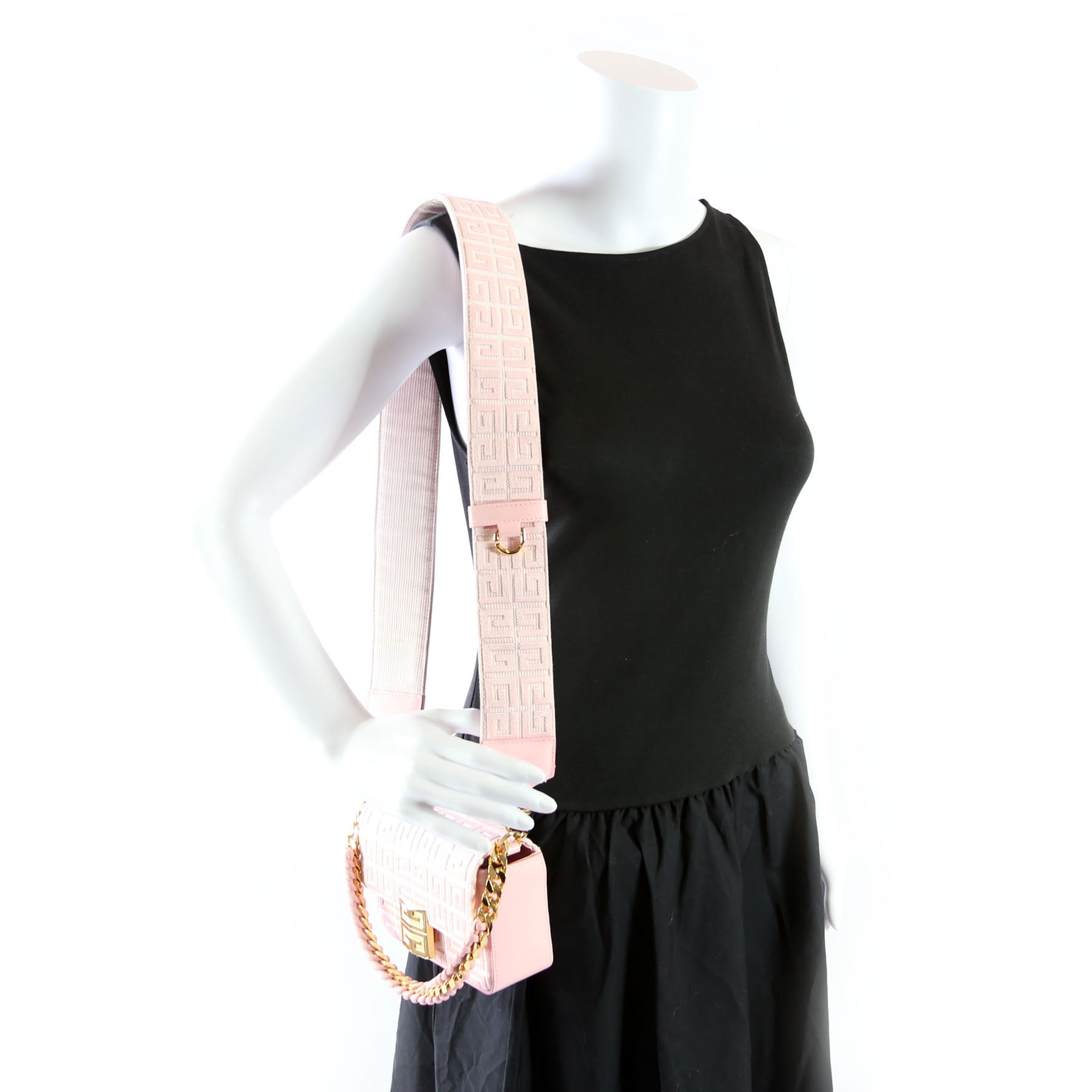 4G Embroidered Chain Crossbody Pink