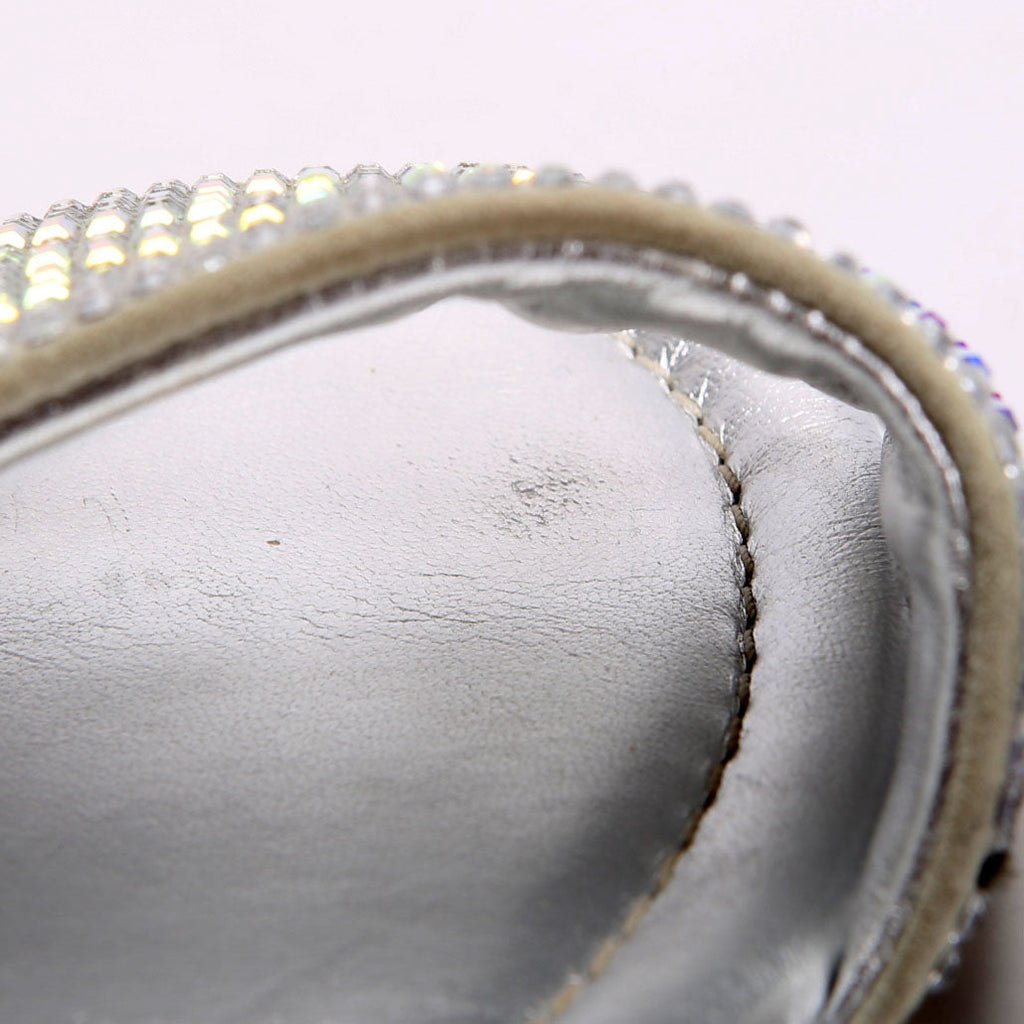 Fendi Crystal Embellished Logo Sandals Size 37